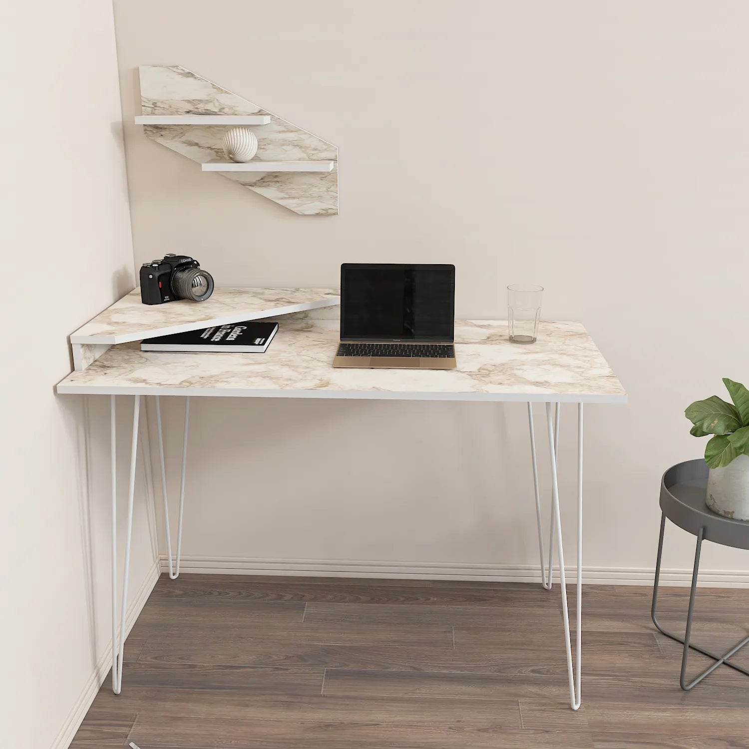 Desalvo 47" Computer Desk with Shelves