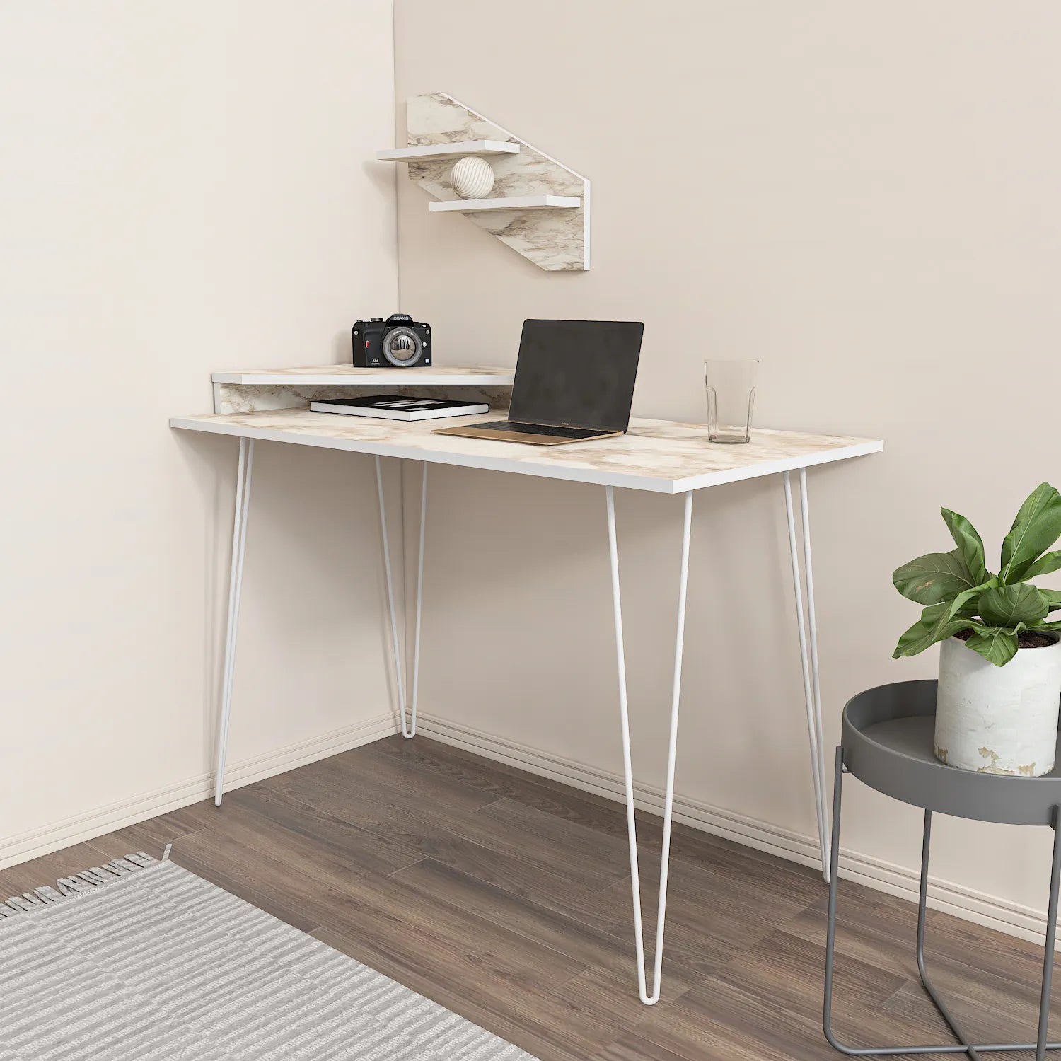 Desalvo 47" Computer Desk with Shelves