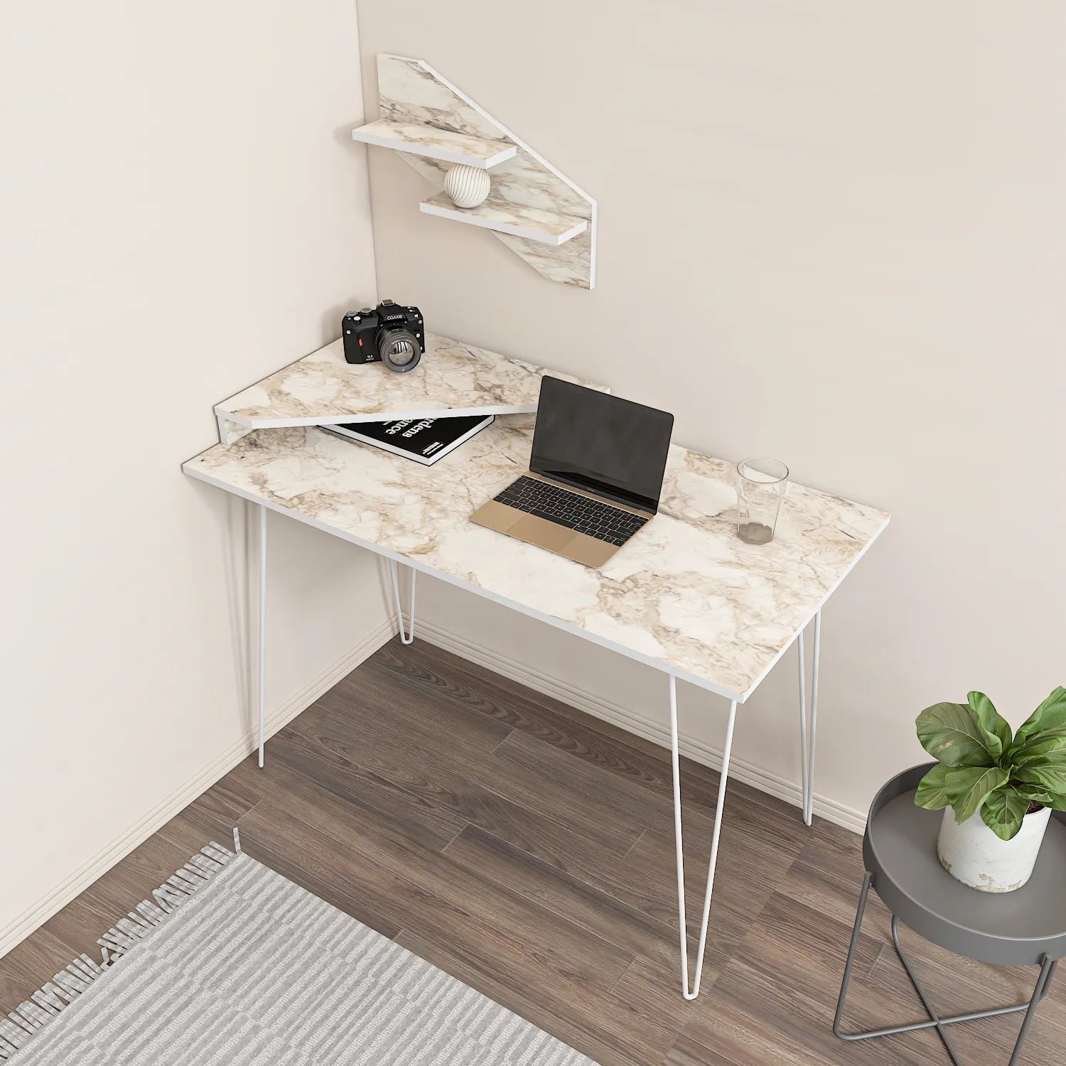 Desalvo 47" Computer Desk with Shelves