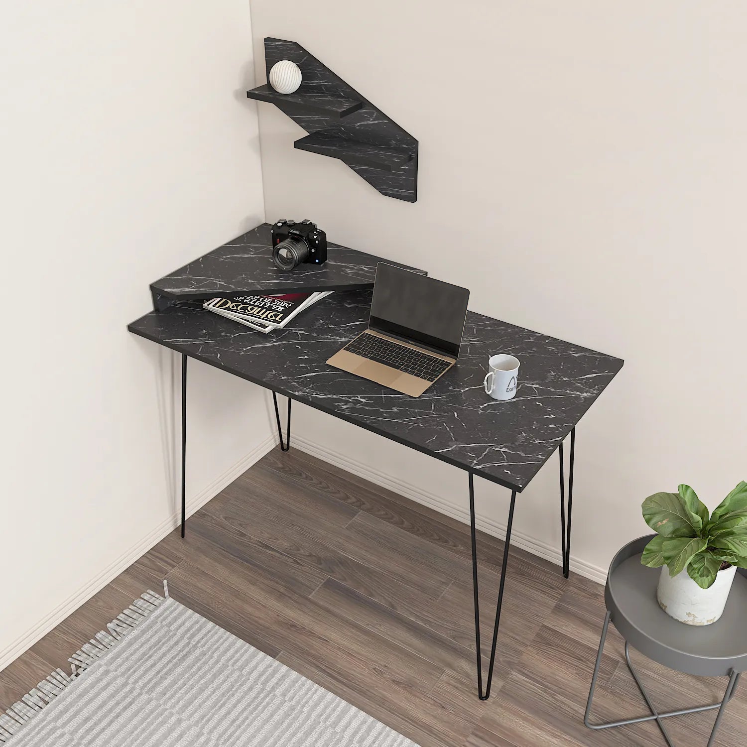 Desalvo 47" Computer Desk with Shelves