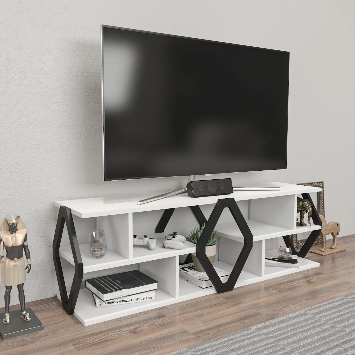 Erisa 55 inch Wide TV Stand Media Console for TVs up to 60 inch