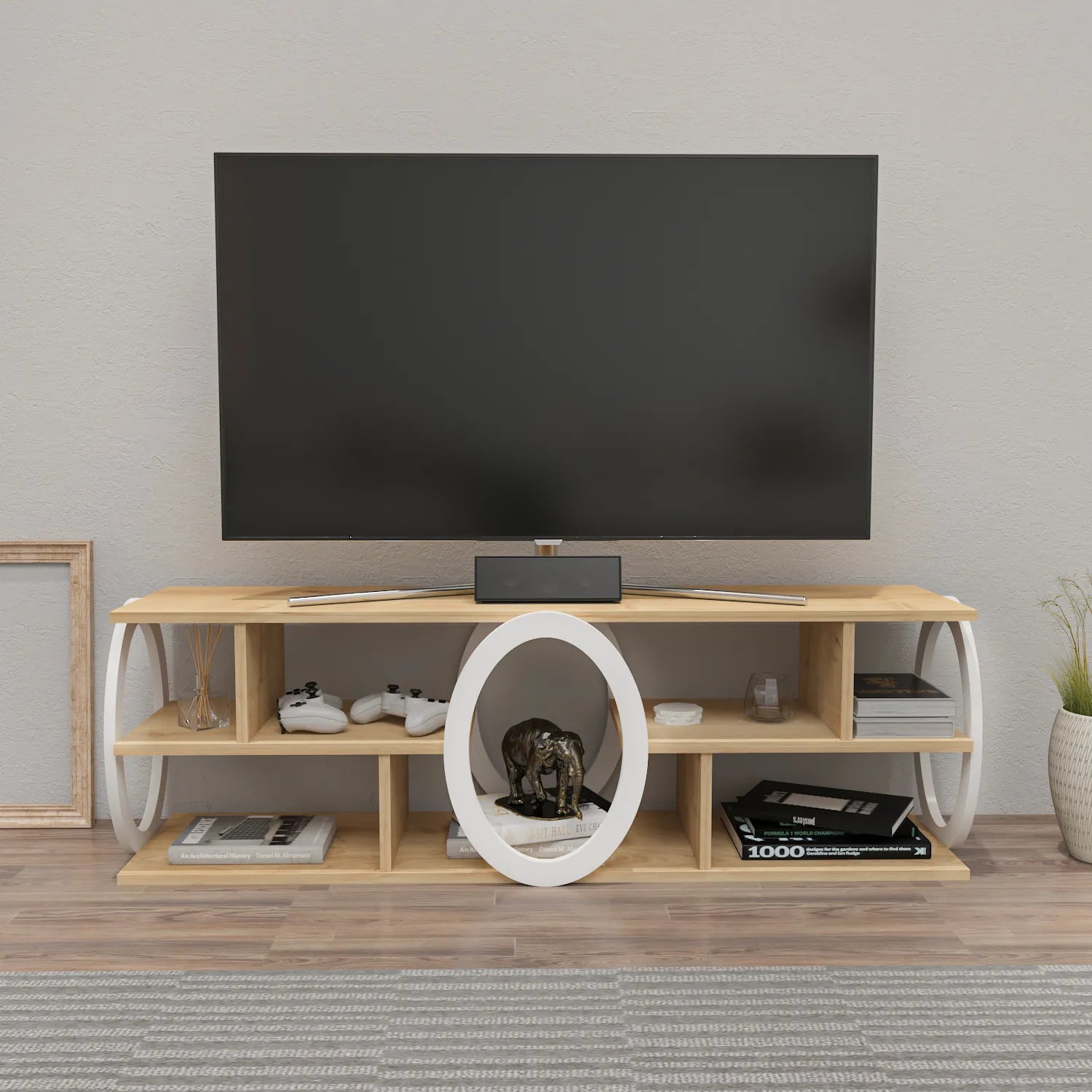 Fale 55 inch Wide TV Stand Media Console for TVs up to 60 inch