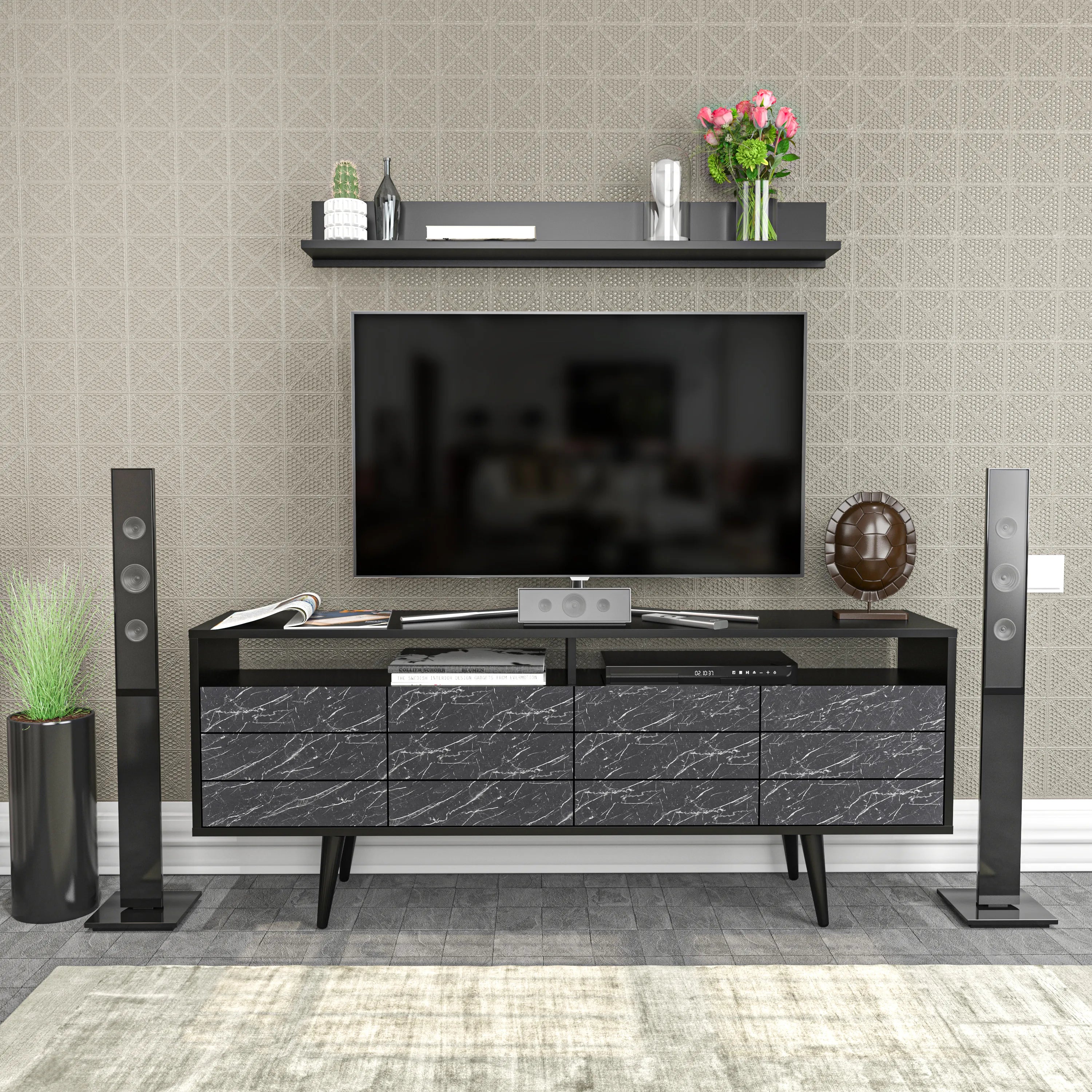 72 inch tv stand black deals