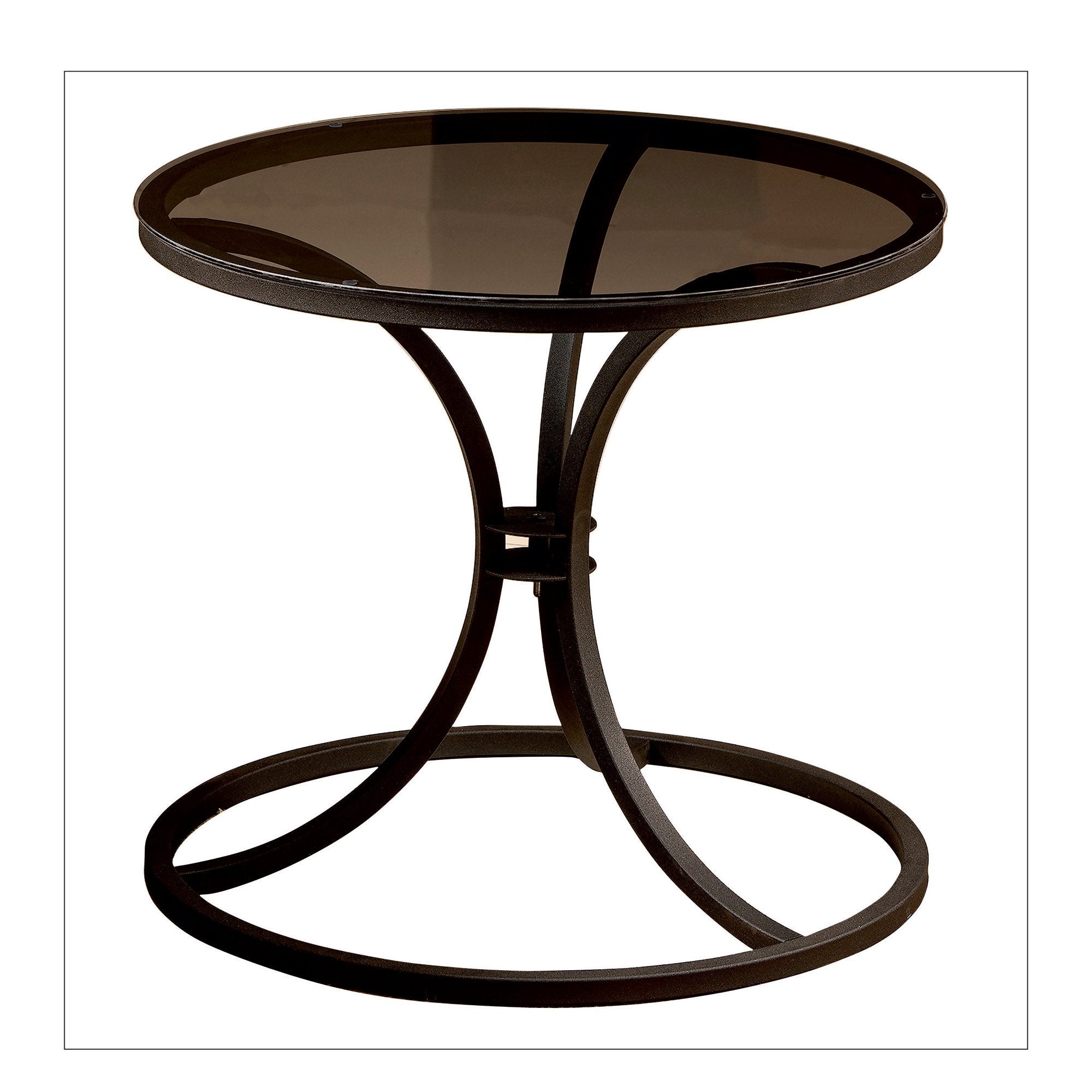 Corleone Metal & Tempered Glass Side End Table - Decorotika