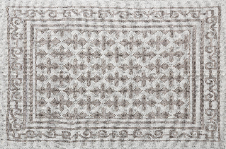Pearl 100% Turkish Cotton Sanforized Washable Bohemian Area Rug - Light Gray and Off-White - Decorotika