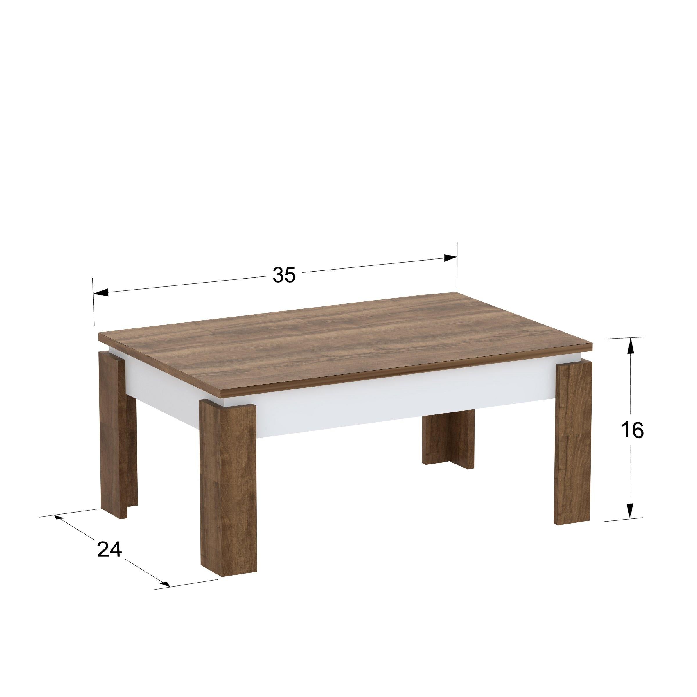 Manhattan 35" Wide Accent Coffee Table, Melamine Veneered Engineered Wood with Color Variations - Decorotika