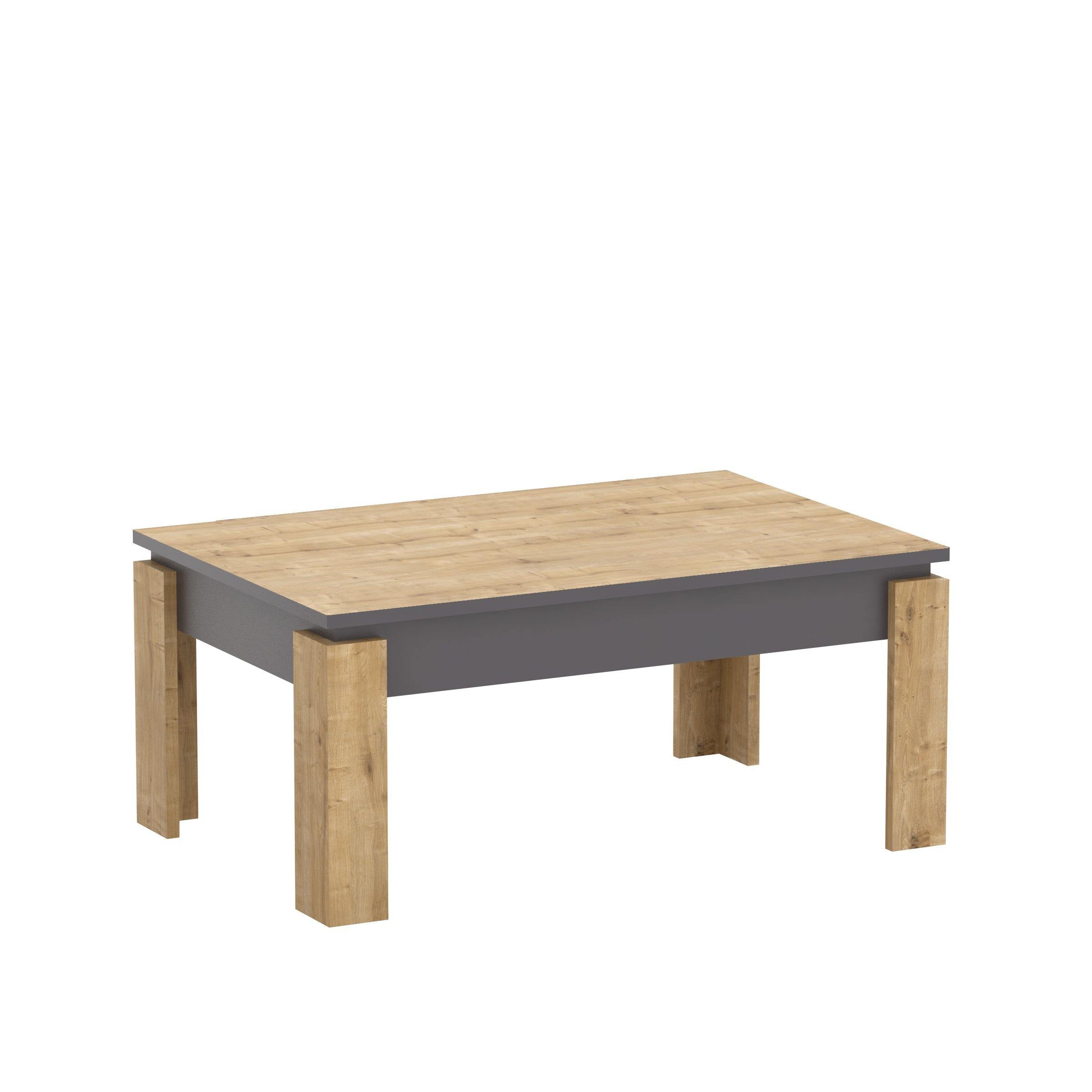 Manhattan 35" Wide Accent Coffee Table, Melamine Veneered Engineered Wood with Color Variations - Decorotika