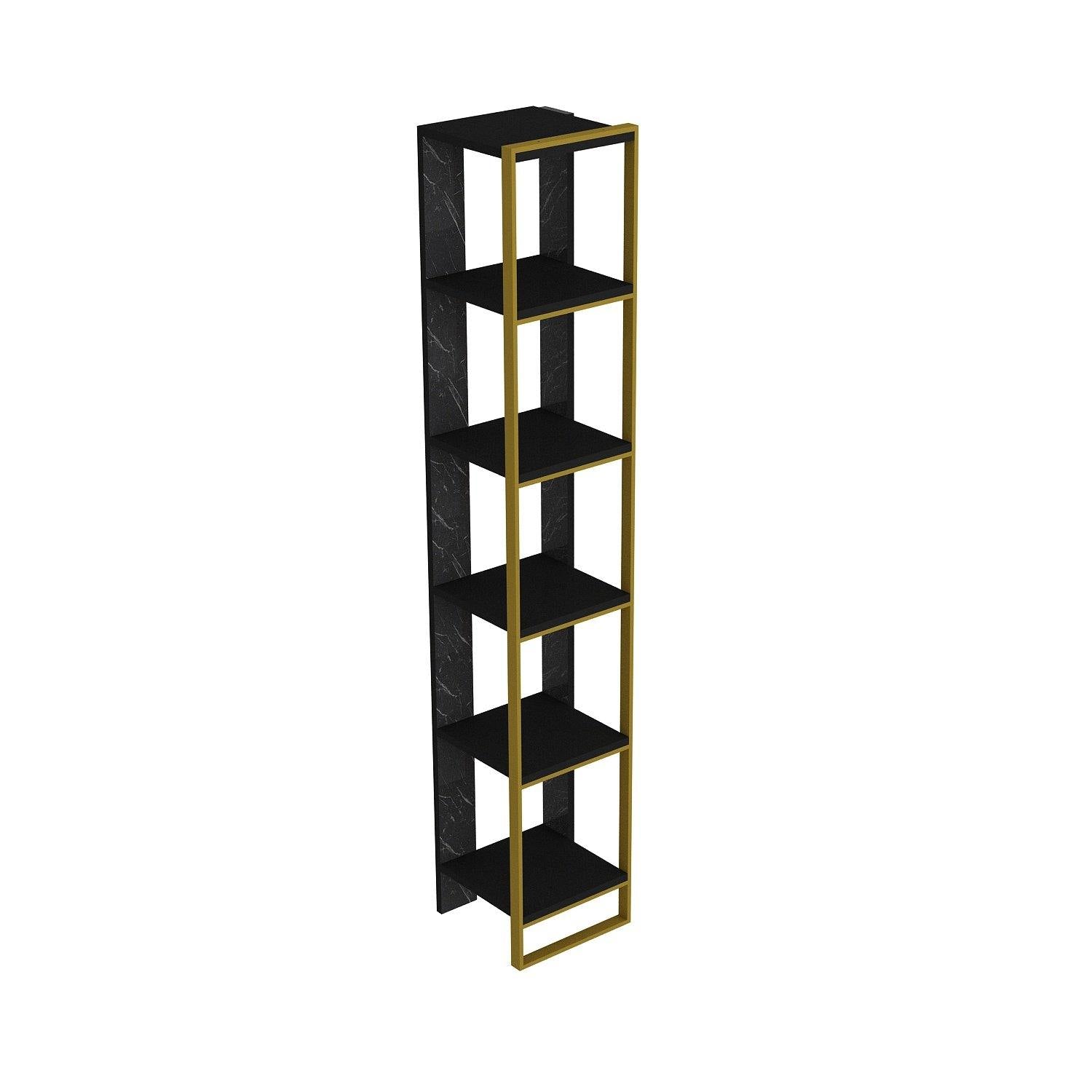 Polka 70'' Tall Metal Wood Bookcase - Decorotika
