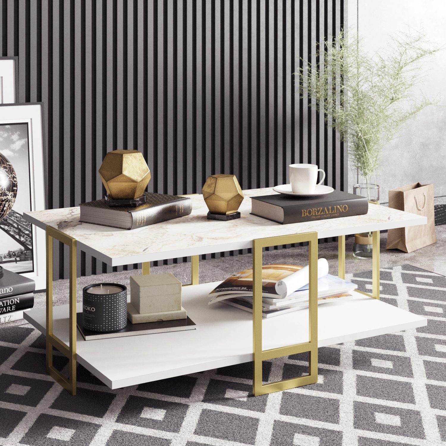 Polka Metal Wood Coffee Table - Decorotika