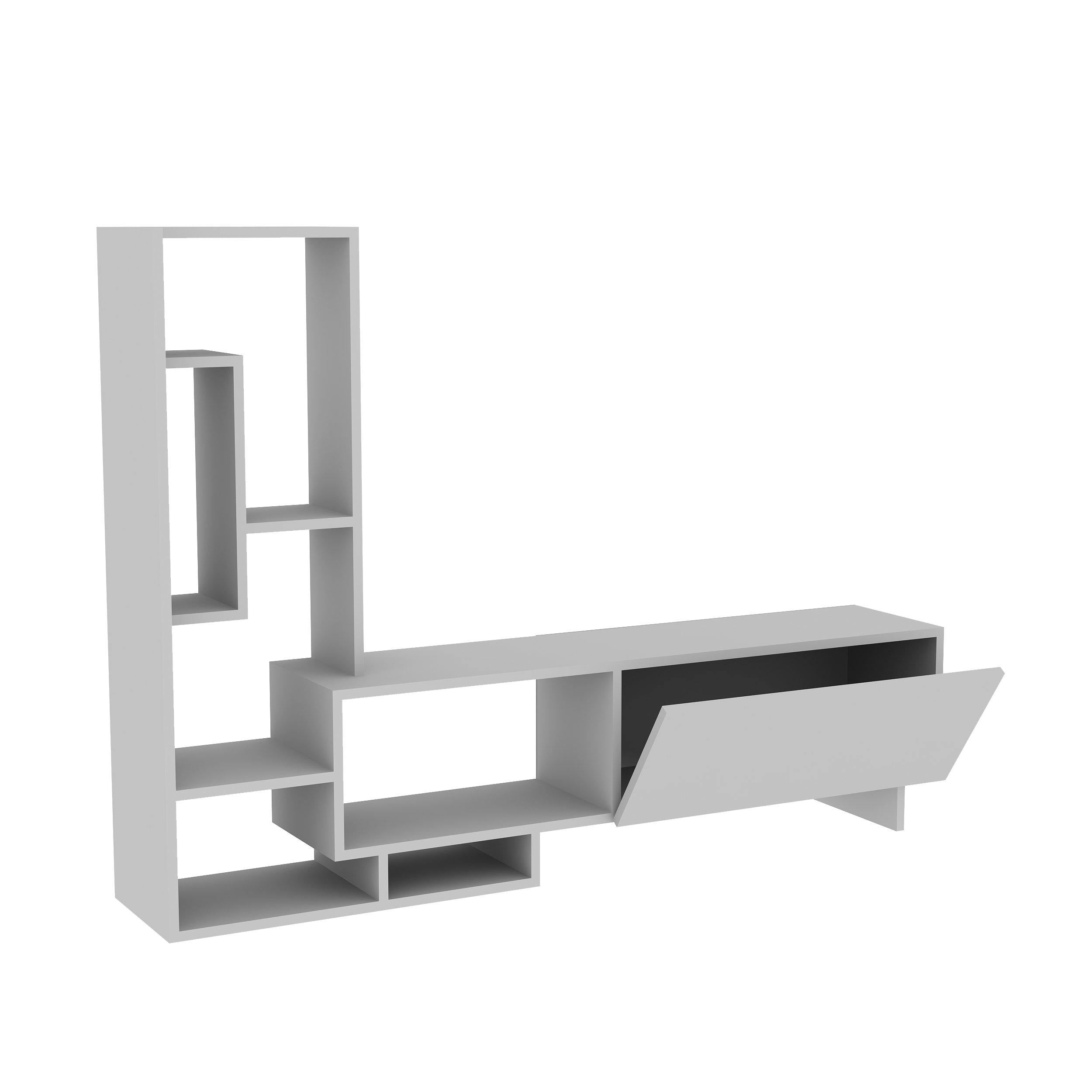 Pegai TV Stand & Entertainment Center for TVs up to 55" - White - Decorotika