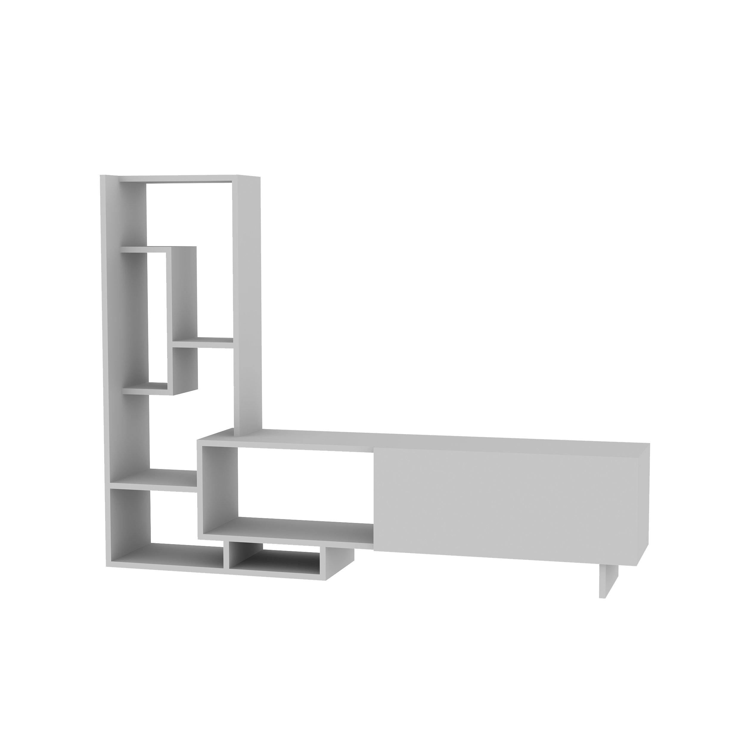 Pegai TV Stand & Entertainment Center for TVs up to 55" - White - Decorotika