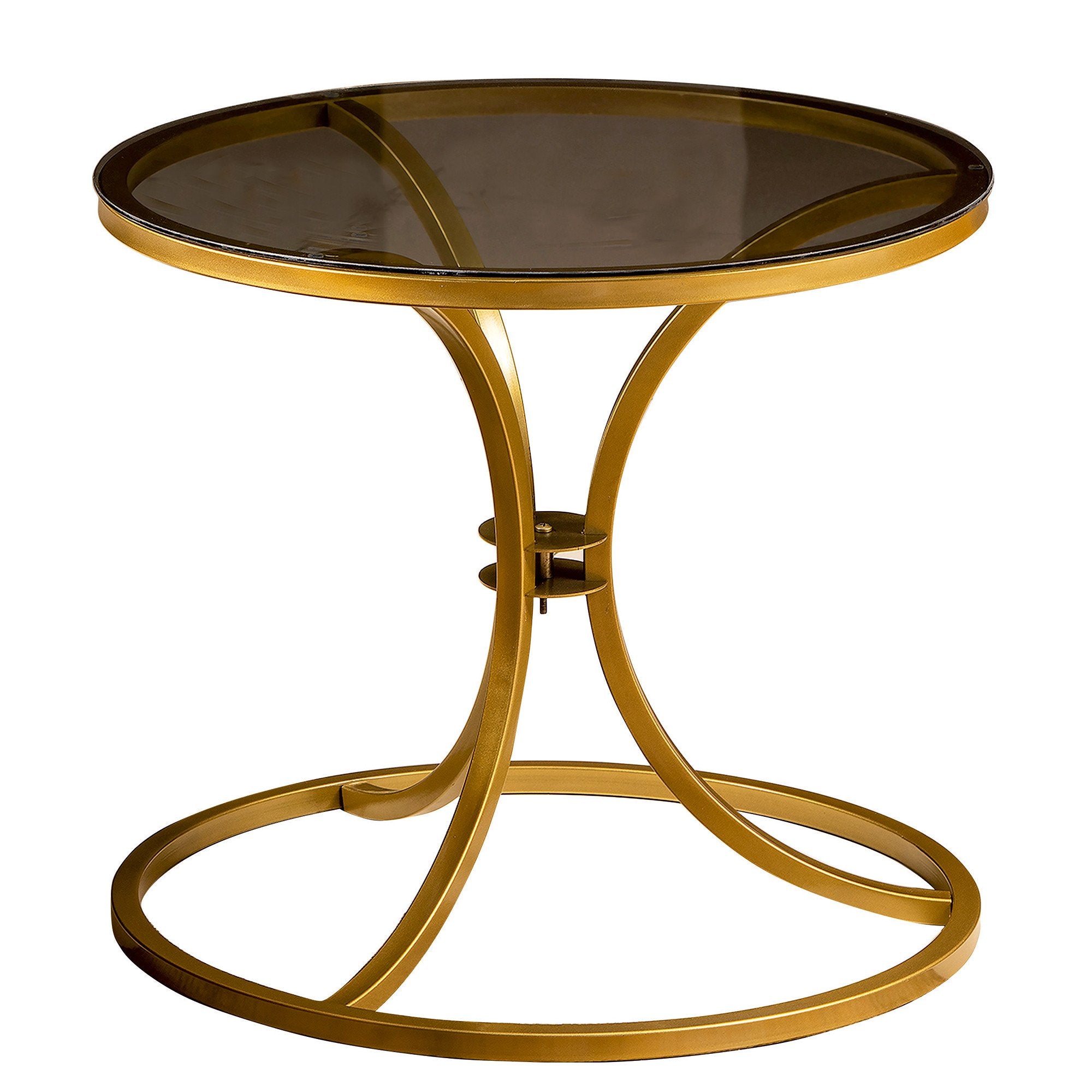 Corleone Metal & Tempered Glass Side End Table - Decorotika