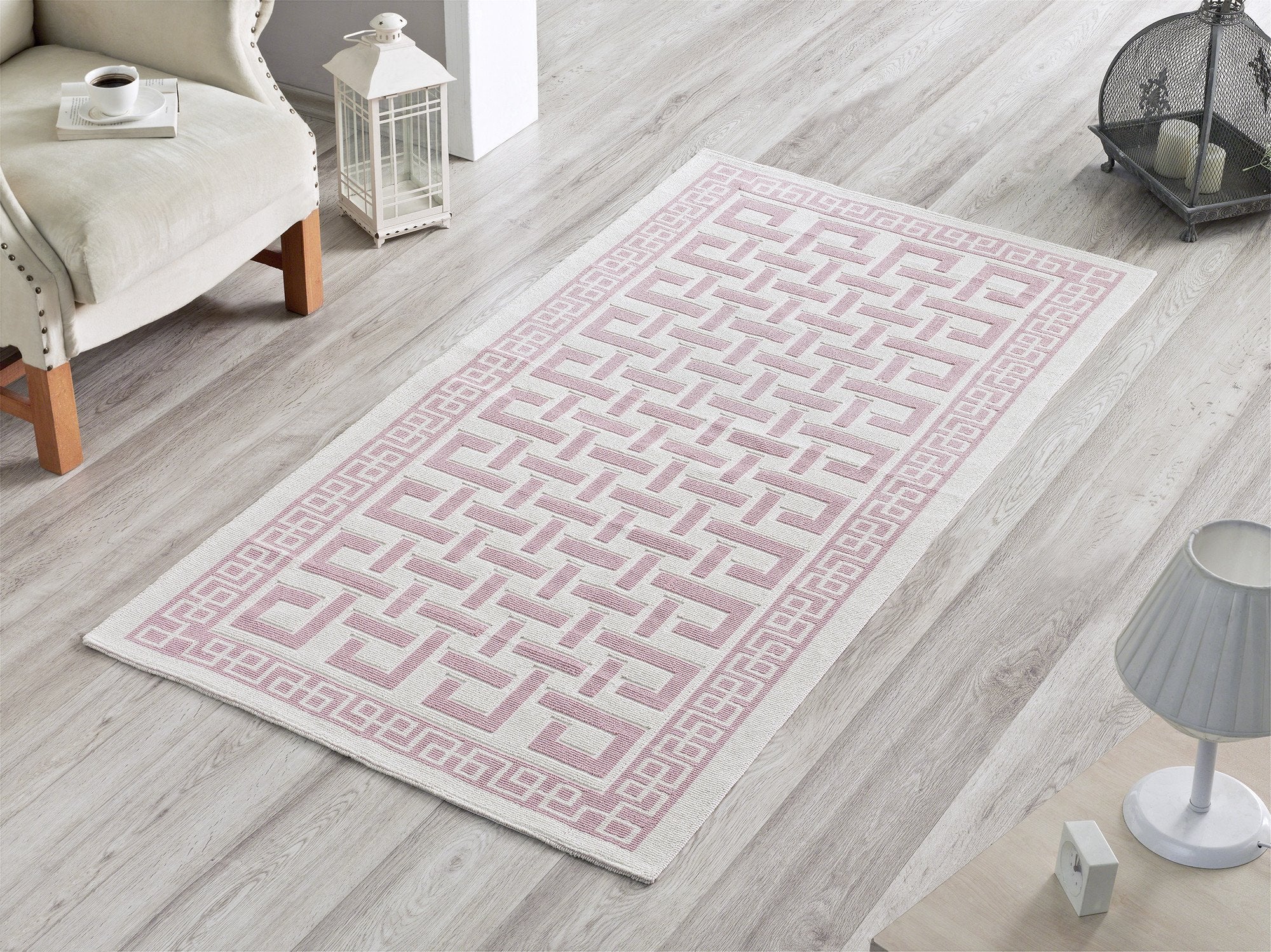 Labyrinth 100% Turkish Cotton Washable Bohemian Area Rug - Decorotika