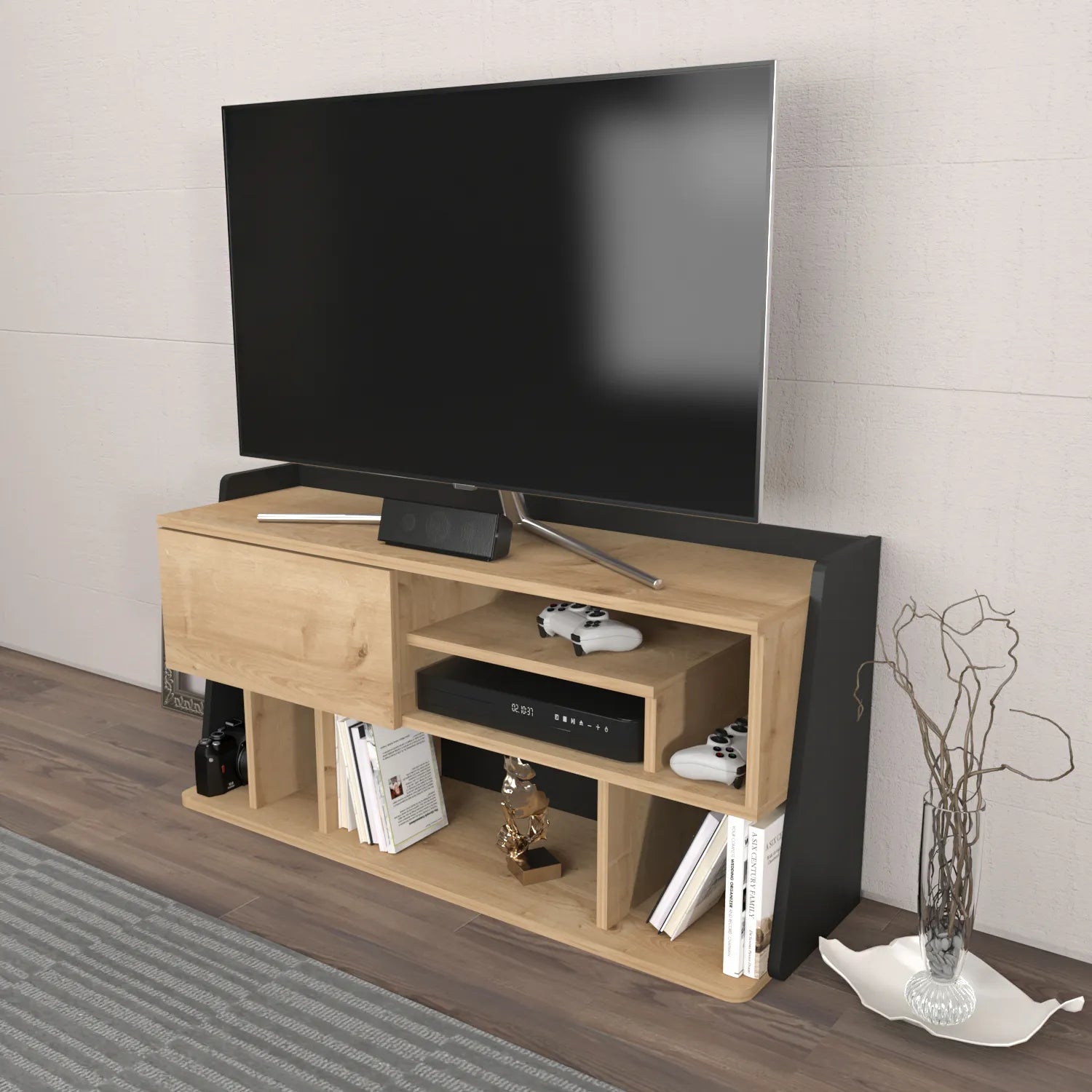 Raca 47" Wide TV Stand and Media Console for TVs up to 55"