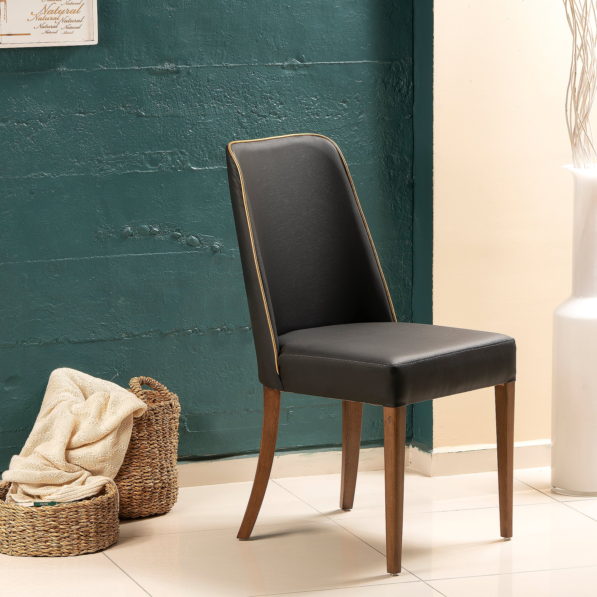 Pars Chair - Black & Walnut Set of 2