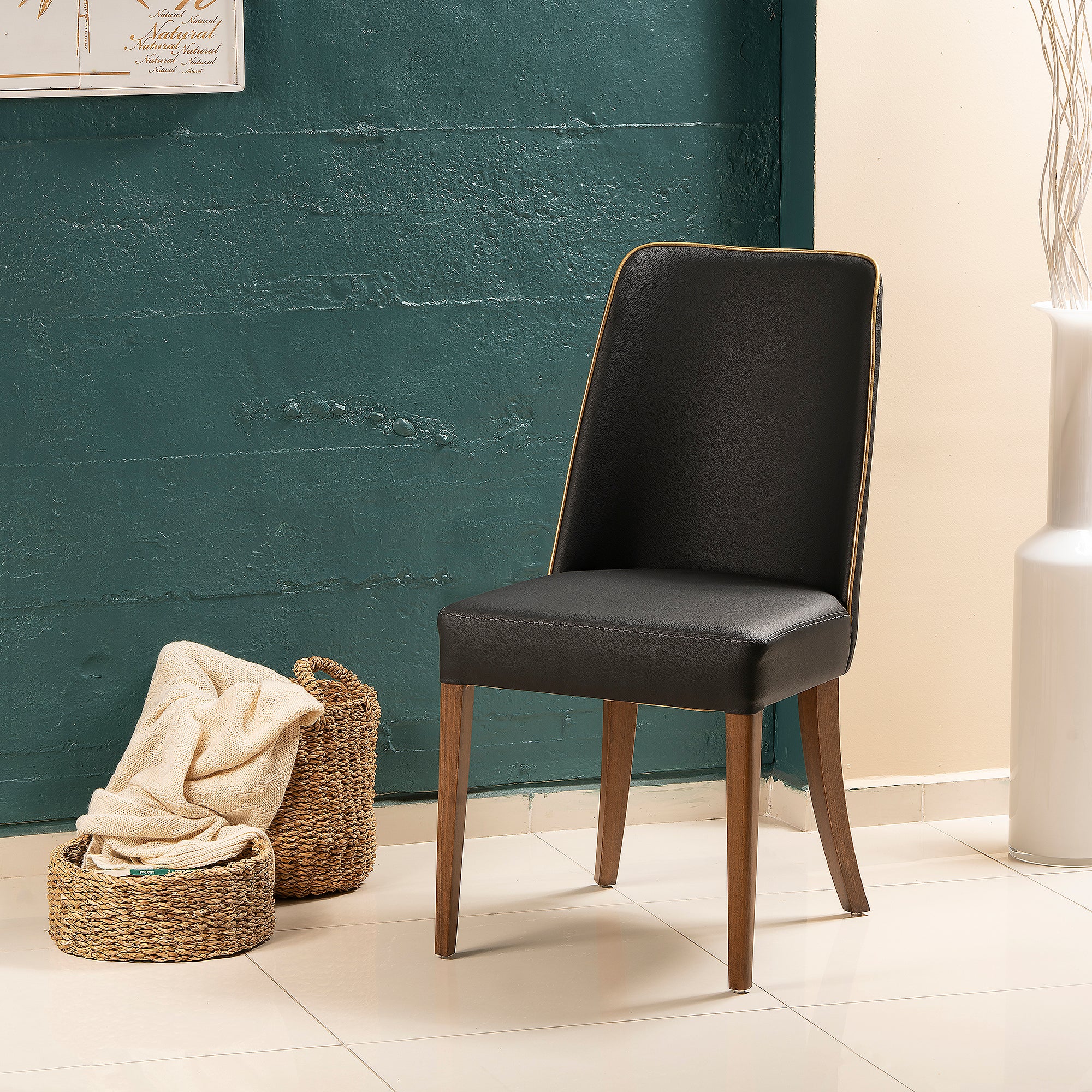 Pars Chair - Black & Walnut Set of 2