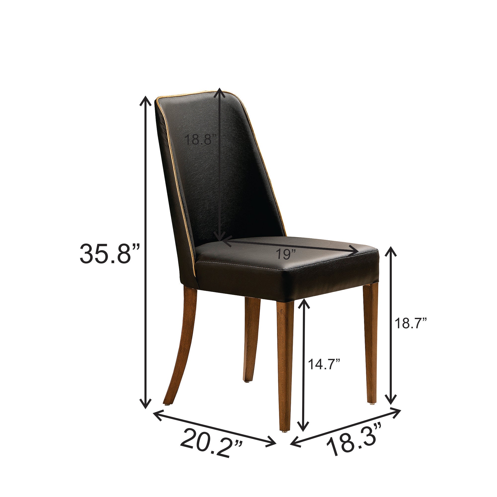 Pars Chair - Black & Walnut Set of 2