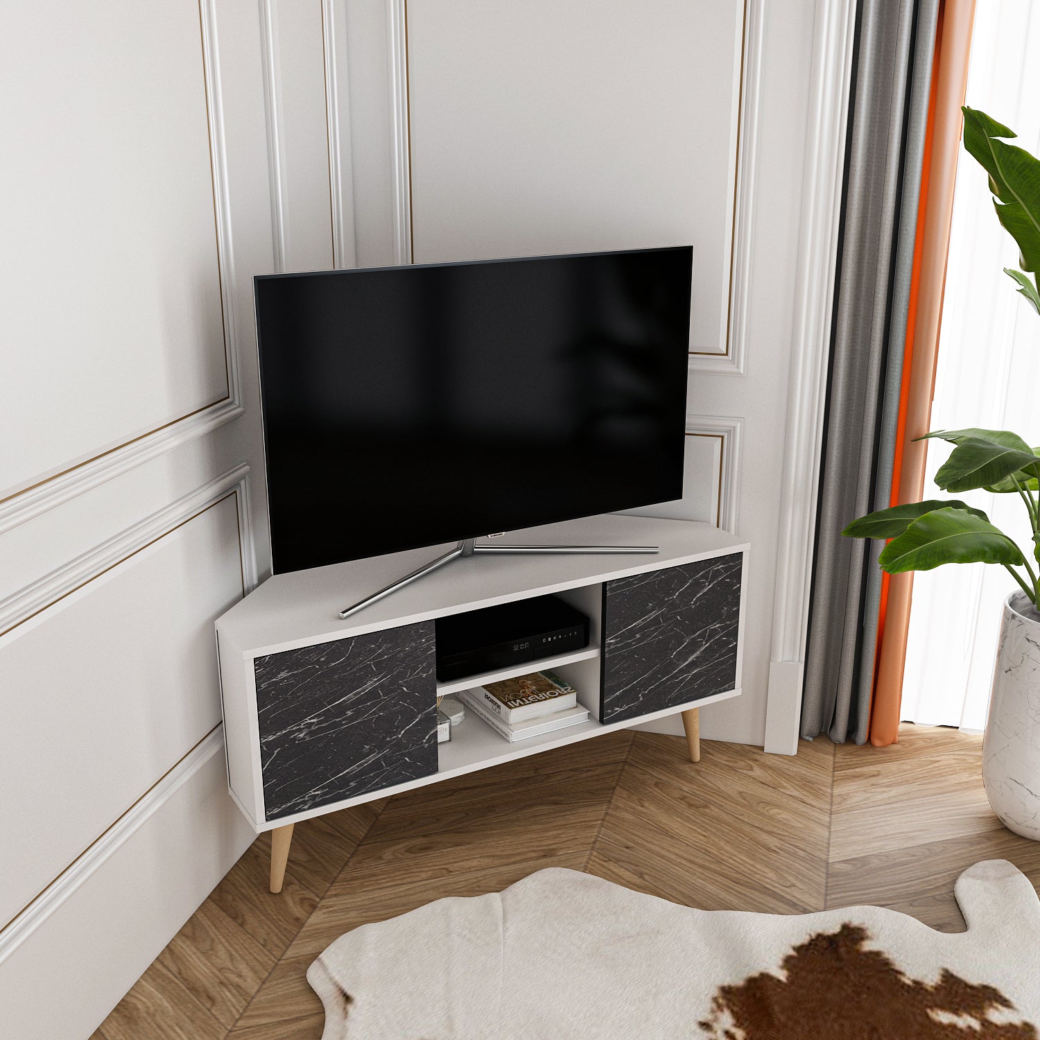 Lesson 47" Wide Corner TV Stand | Media Console