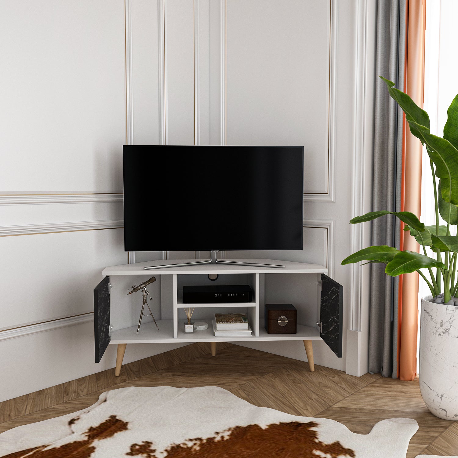 Lesson 47" Wide Corner TV Stand | Media Console