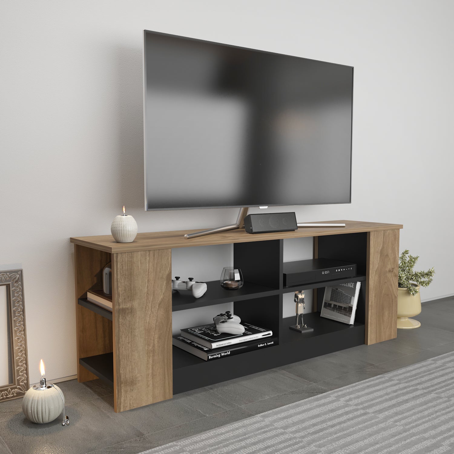 SPACE TV STAND SAPPHIRE OAK