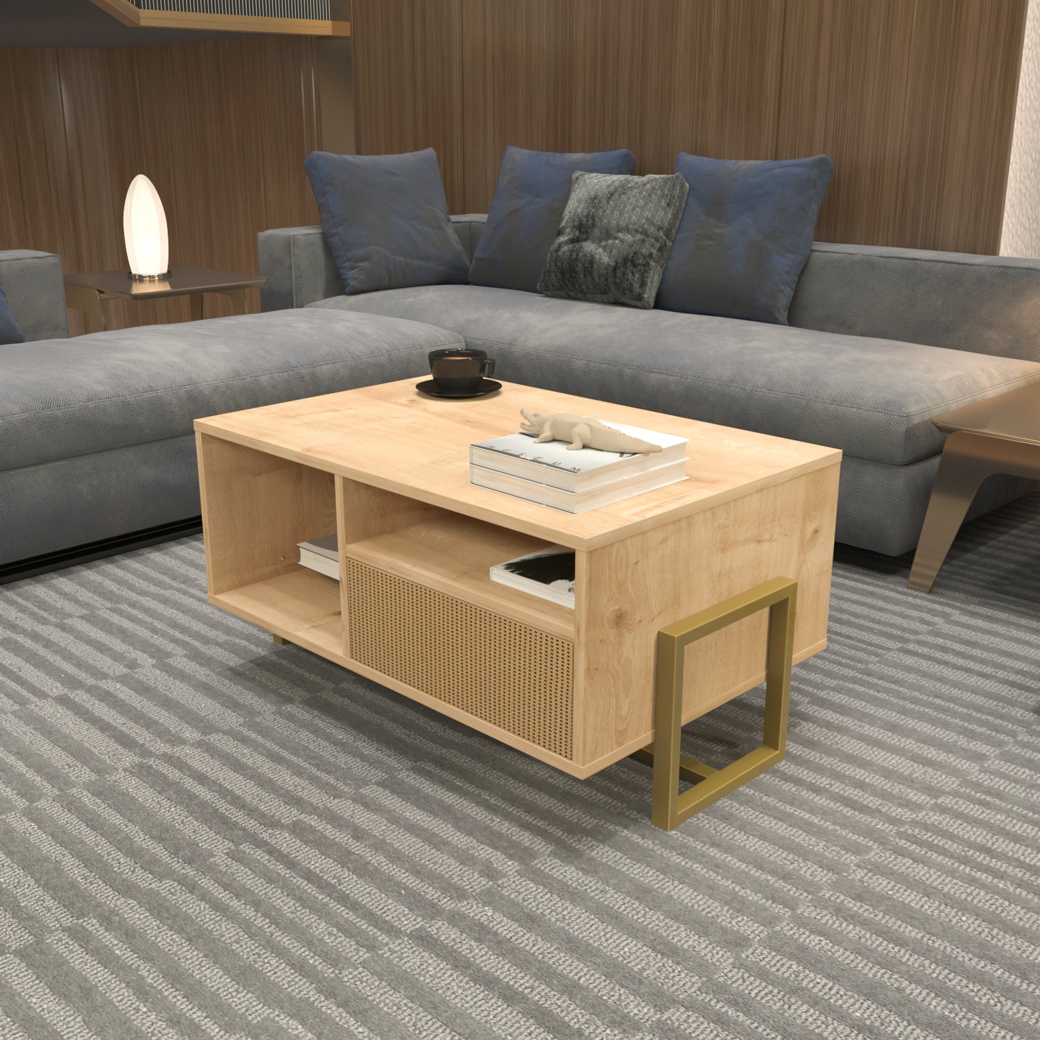 Utopia 35" Wide Coffee Table with Storage Cabinet