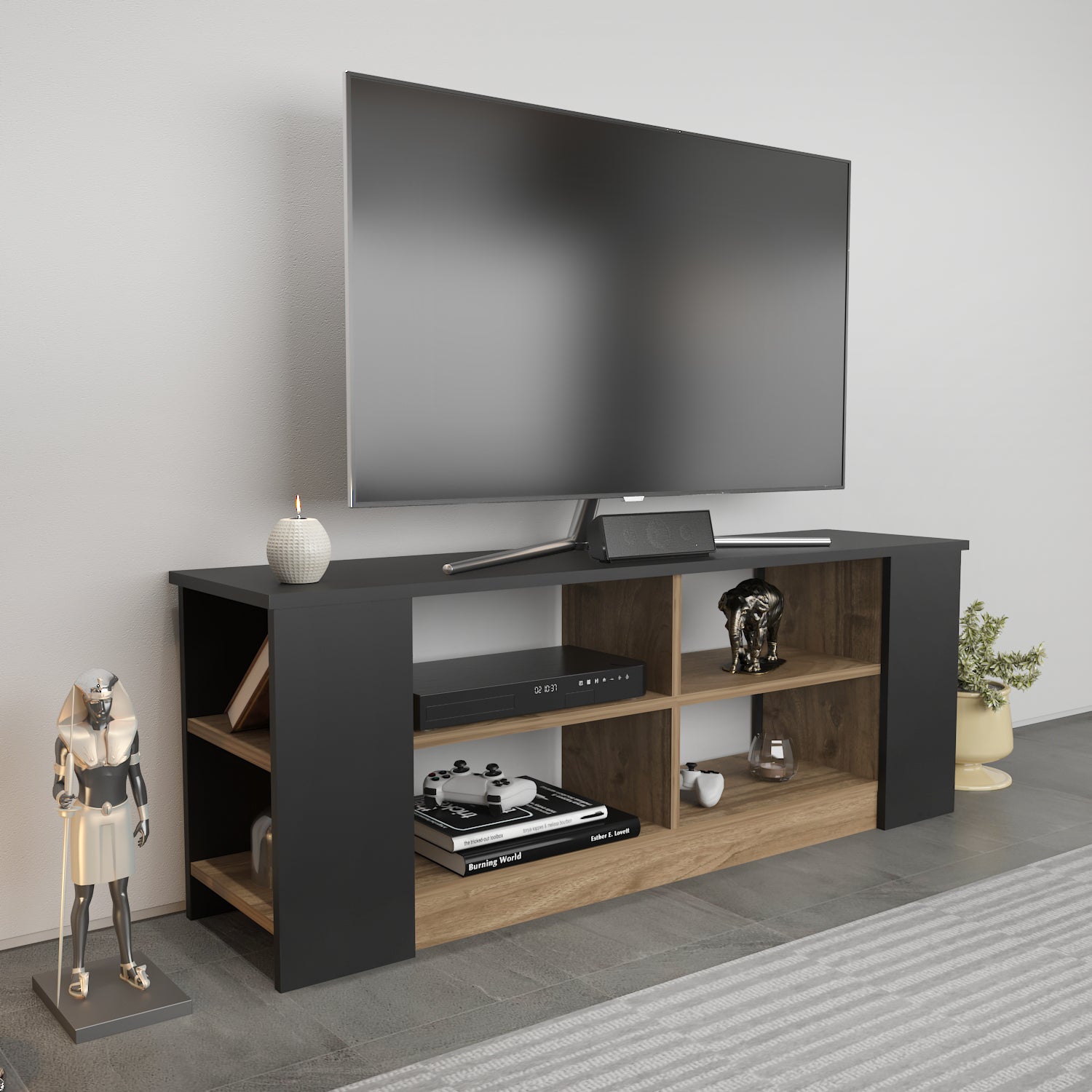 SPACE TV STAND SAPPHIRE OAK