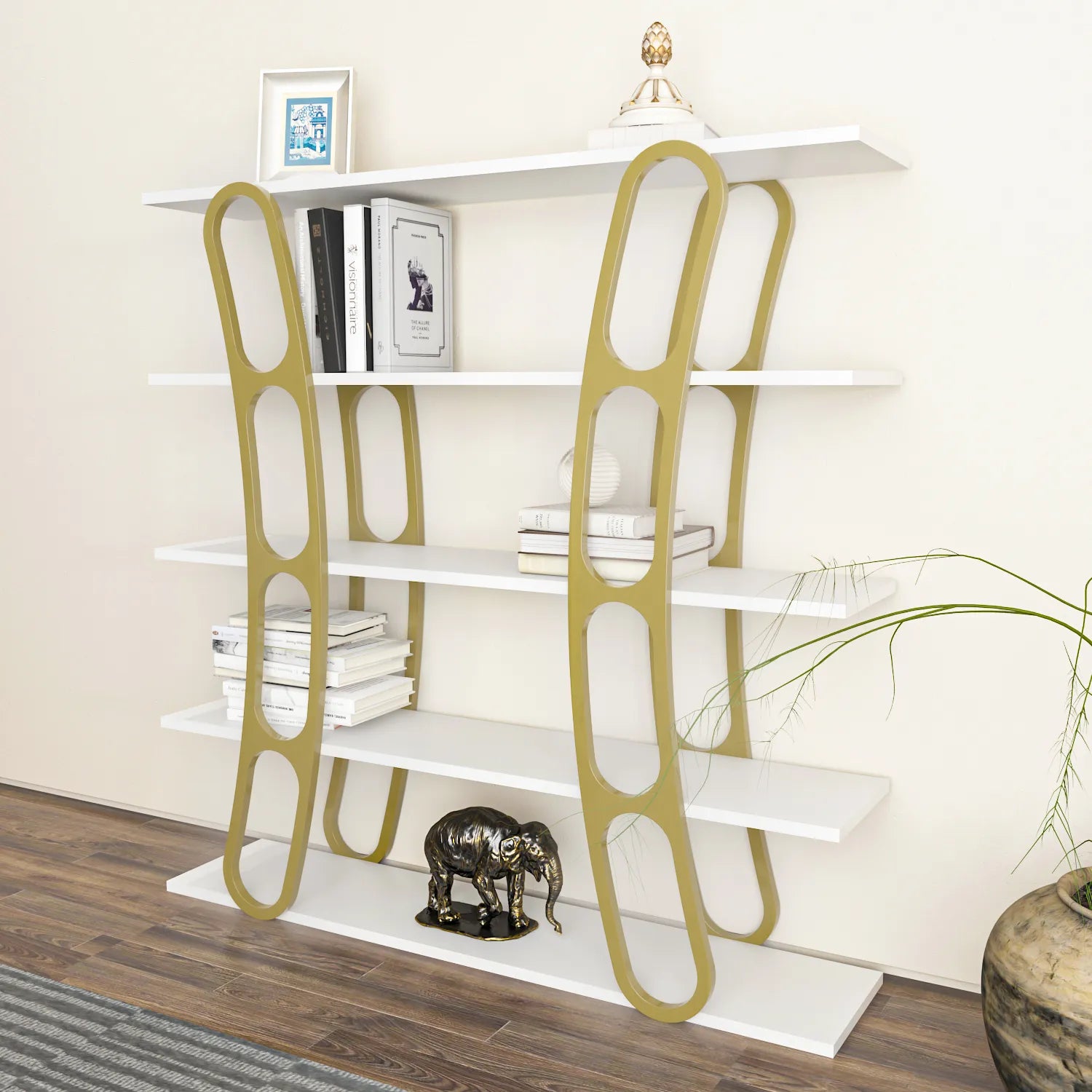 Adar 47" Tall Bookcase | Bookshelf | Display Unit