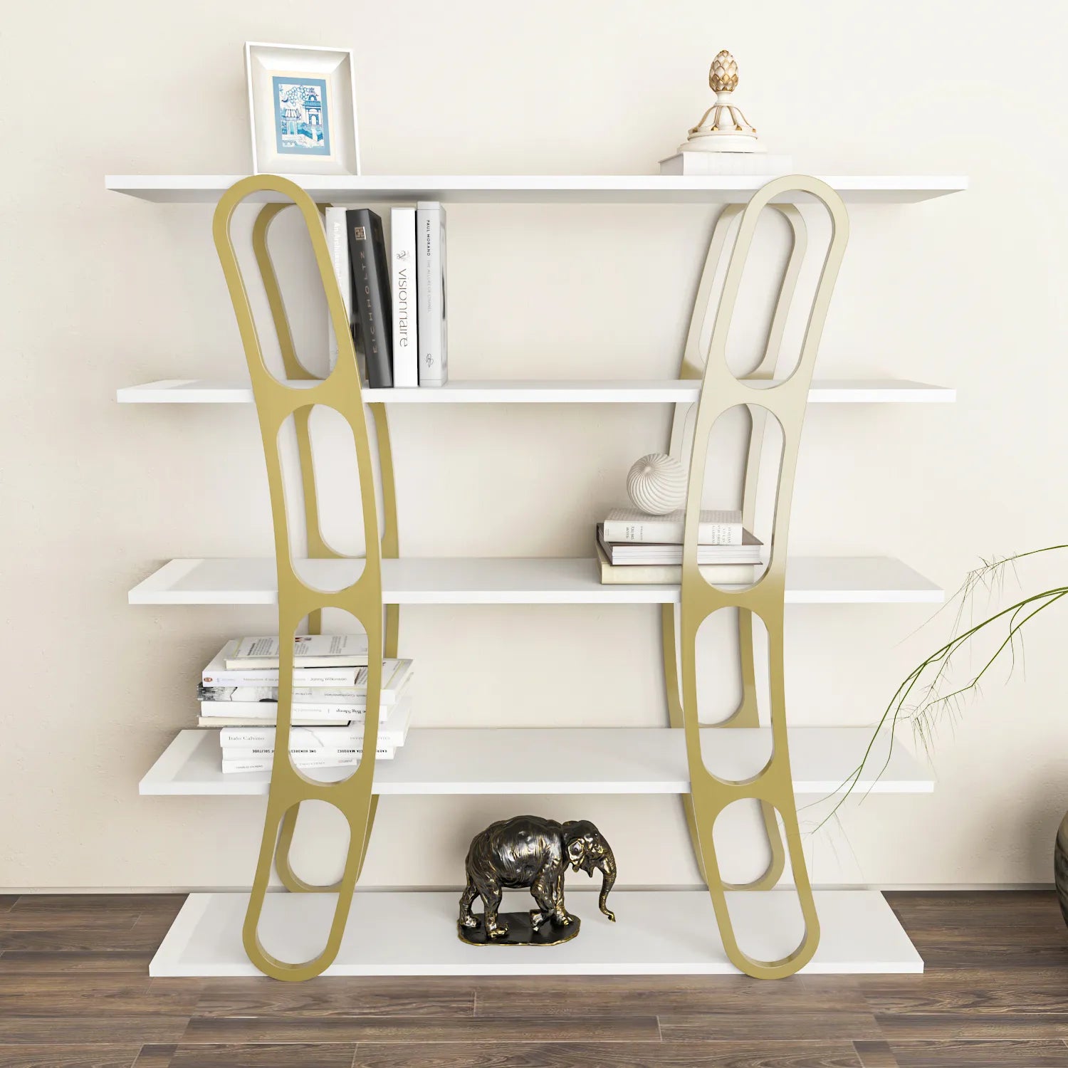 Adar 47" Tall Bookcase | Bookshelf | Display Unit