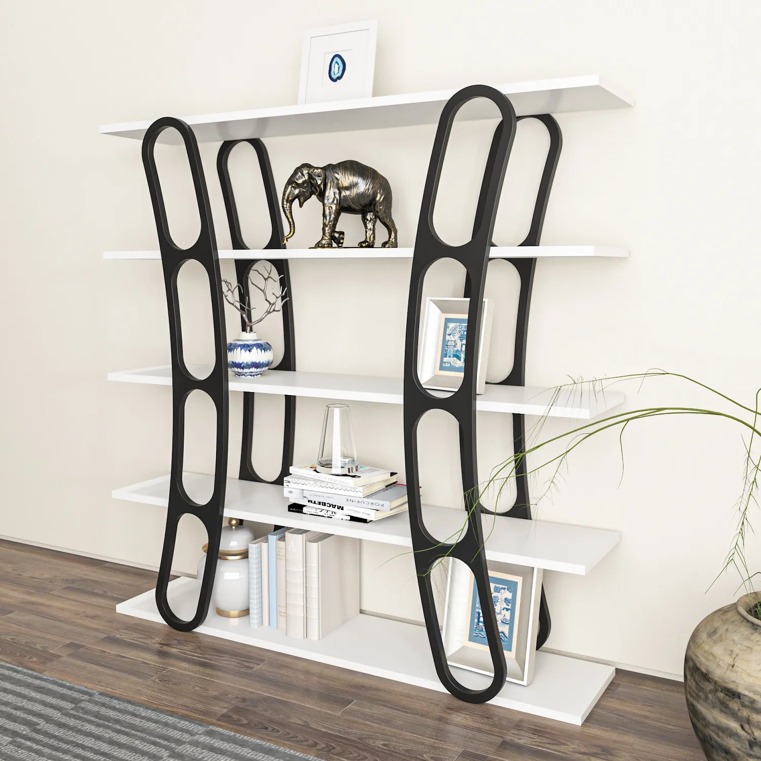 Adar 47" Tall Bookcase | Bookshelf | Display Unit