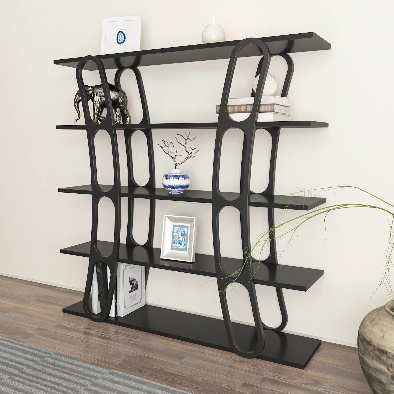 Adar 47" Tall Bookcase | Bookshelf | Display Unit