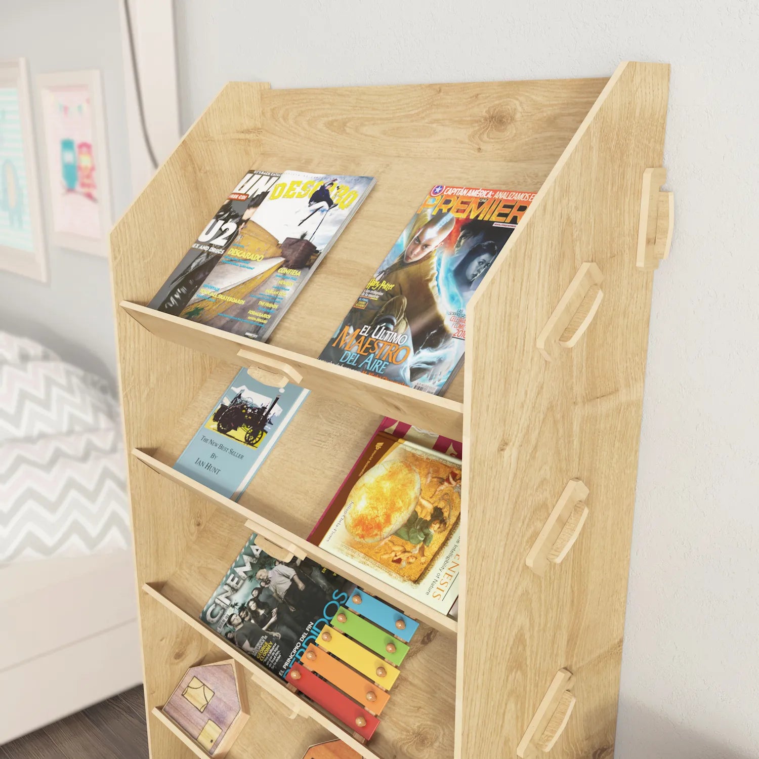Aros 39" Tall MDF Bookcase | Bookshelf | Display Unit