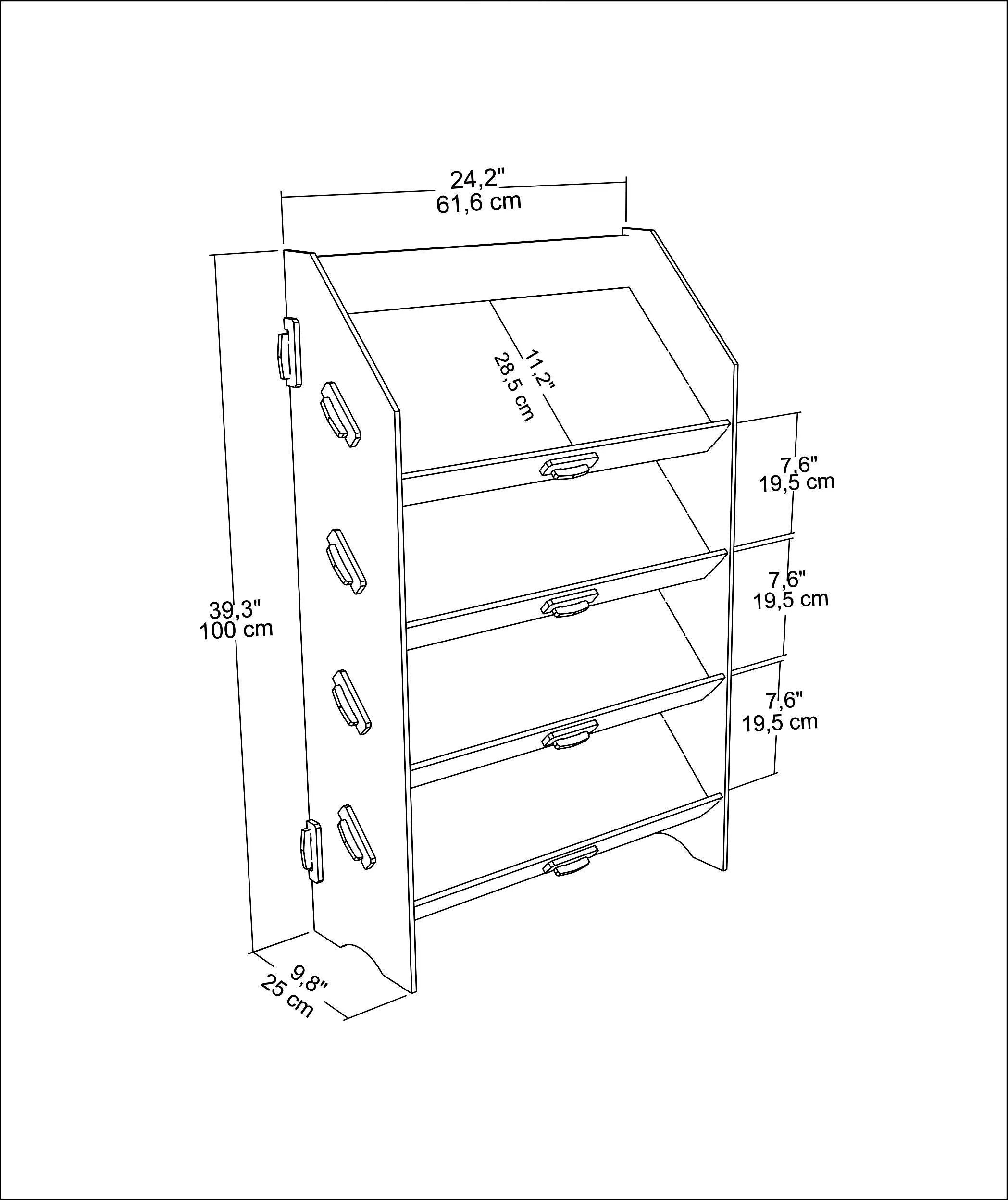 Aros 39" Tall MDF Bookcase | Bookshelf | Display Unit