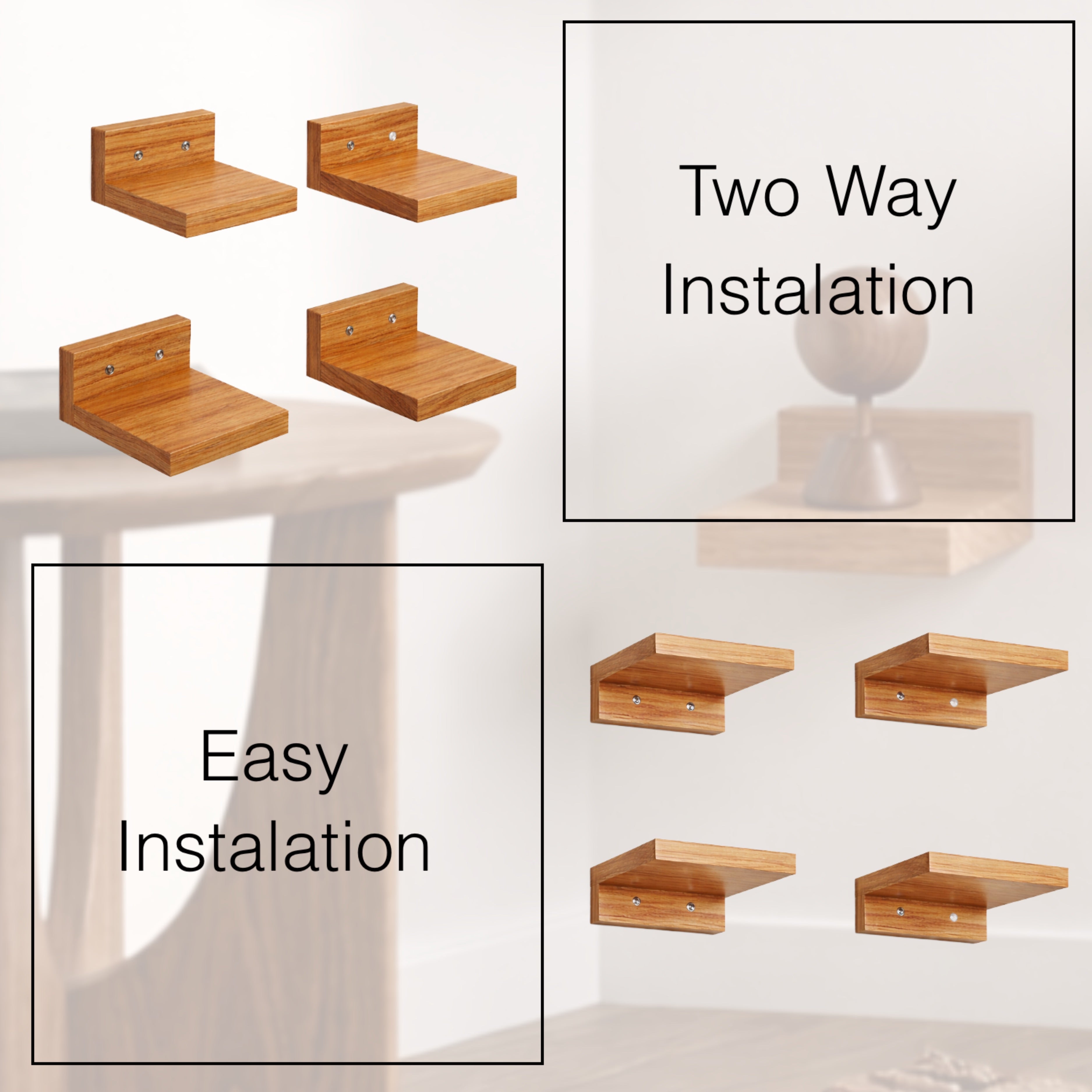 Tumas Floating Mini  Wall Shelf  Set of 4