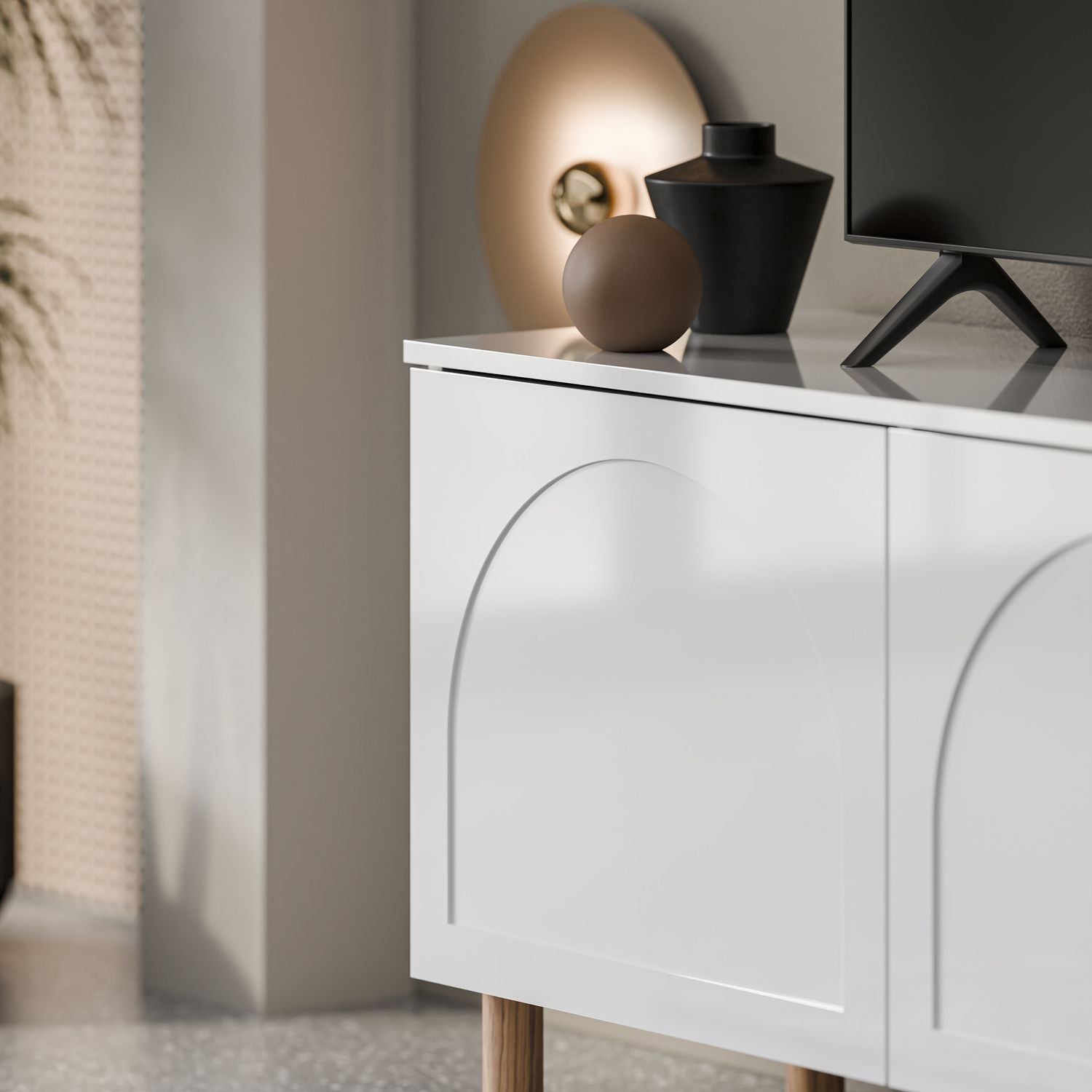 Bohem 71'' Mid-Century Modern TV Stand Console with Solid Wood Legs for up to 80" TVs