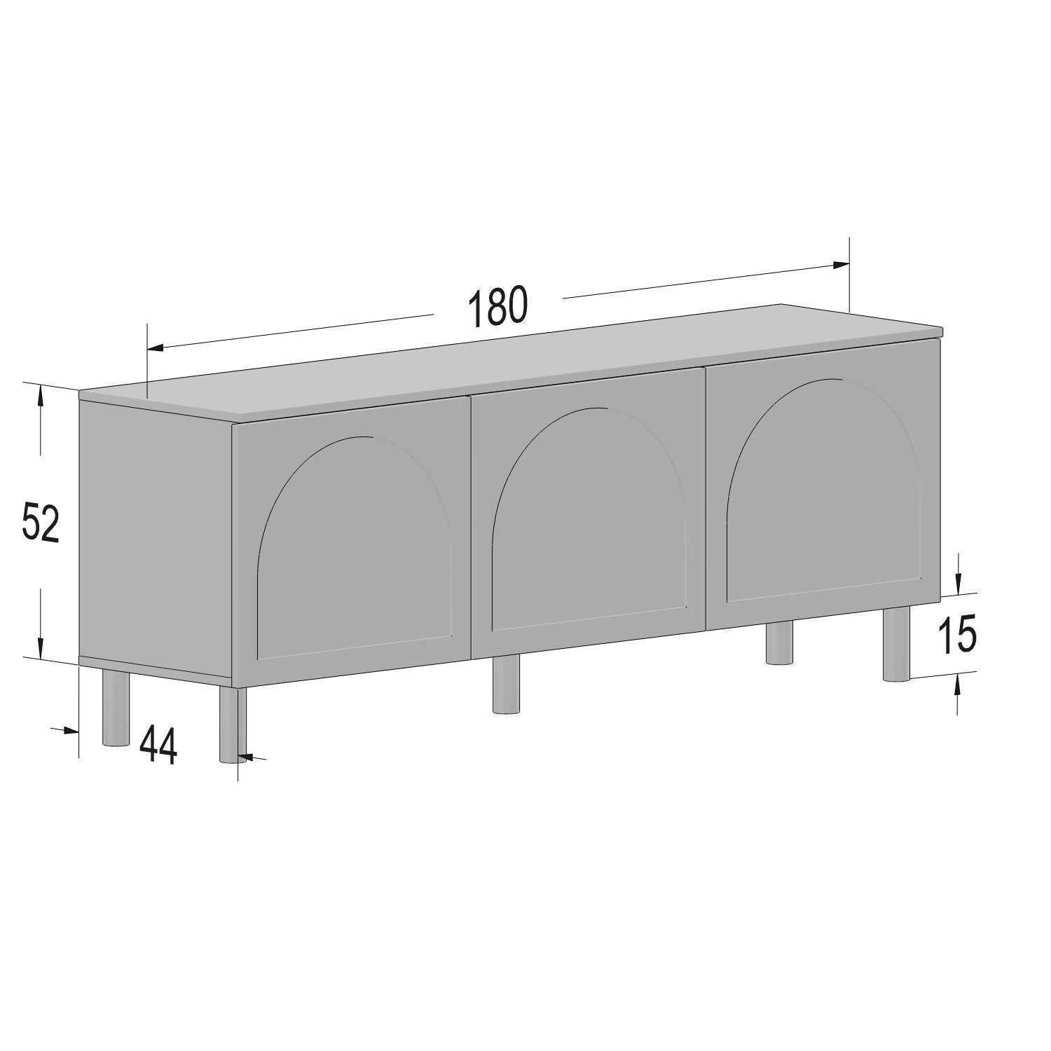 Bohem 71'' Mid-Century Modern TV Stand Console with Solid Wood Legs for up to 80" TVs