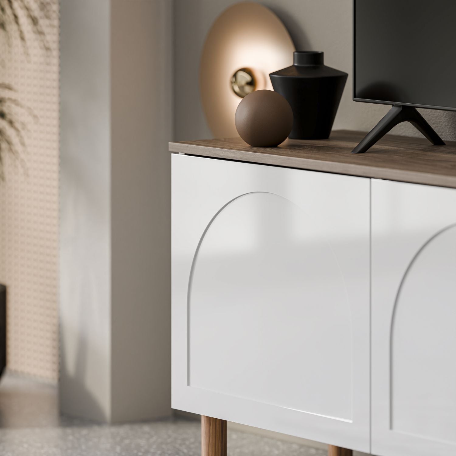 Bohem 71'' Mid-Century Modern TV Stand Console with Solid Wood Legs for up to 80" TVs