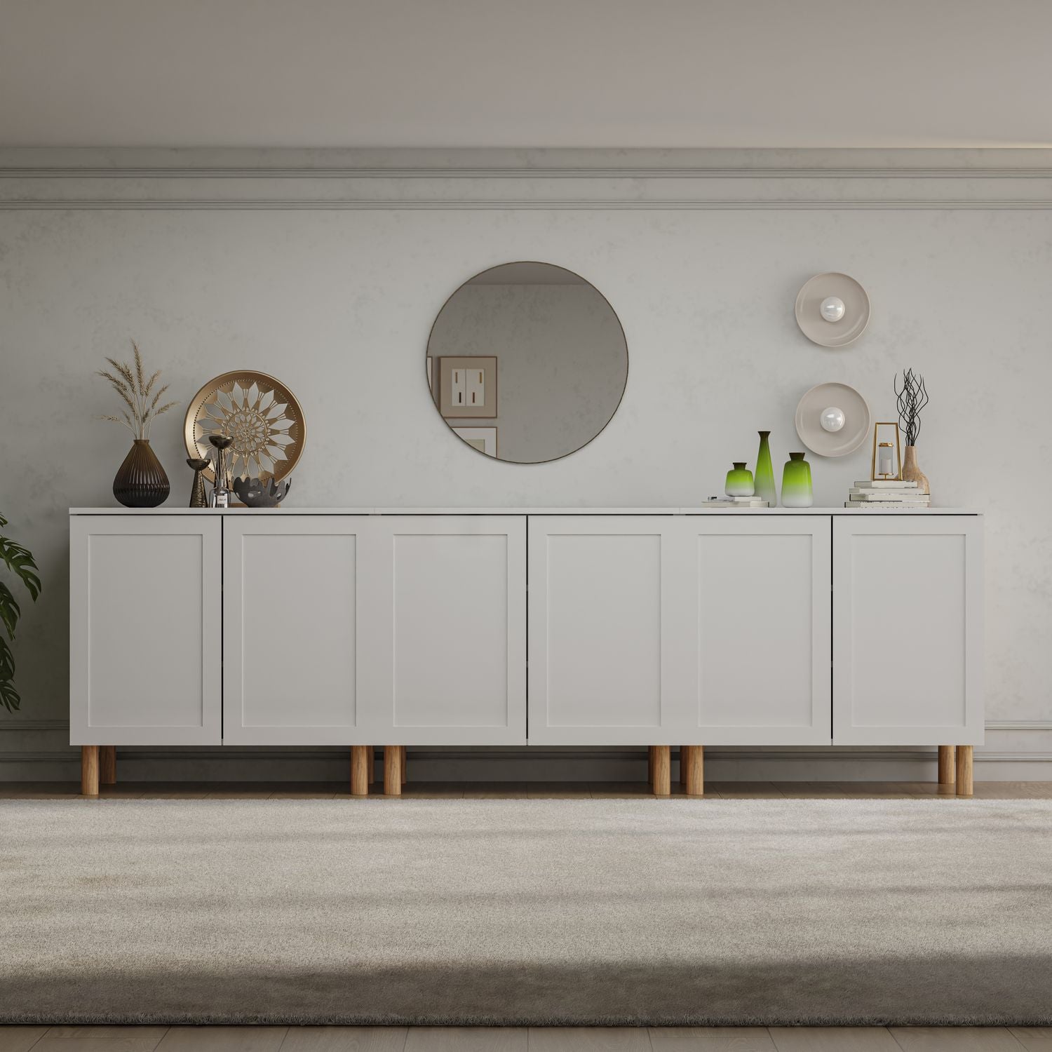 Boli 71'' Mid-Century Modern Sideboard/Buffet/Credenza with Solid Wood Legs