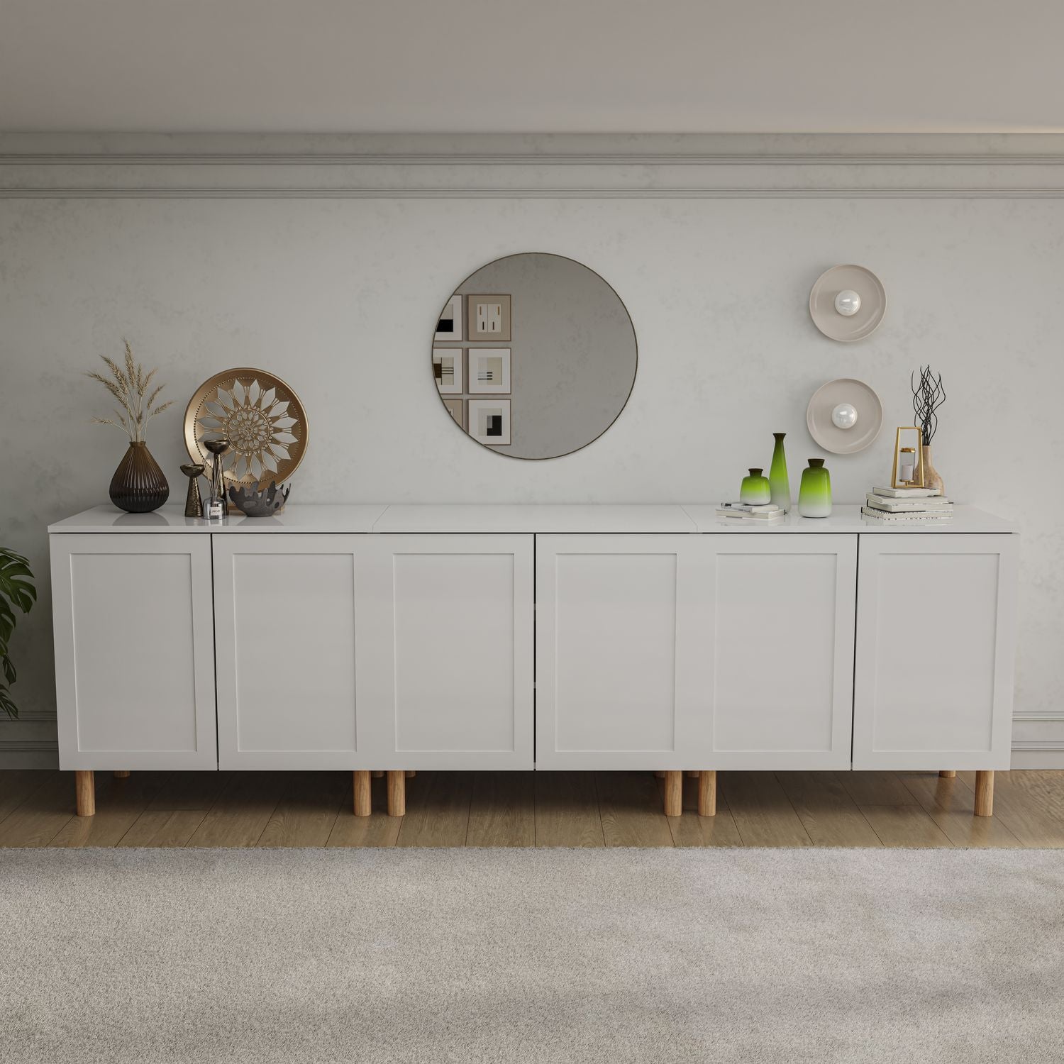 Boli 71'' Mid-Century Modern Sideboard/Buffet/Credenza with Solid Wood Legs