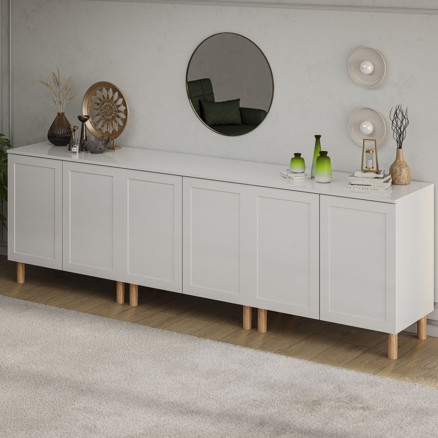 Boli 71'' Mid-Century Modern Sideboard/Buffet/Credenza with Solid Wood Legs