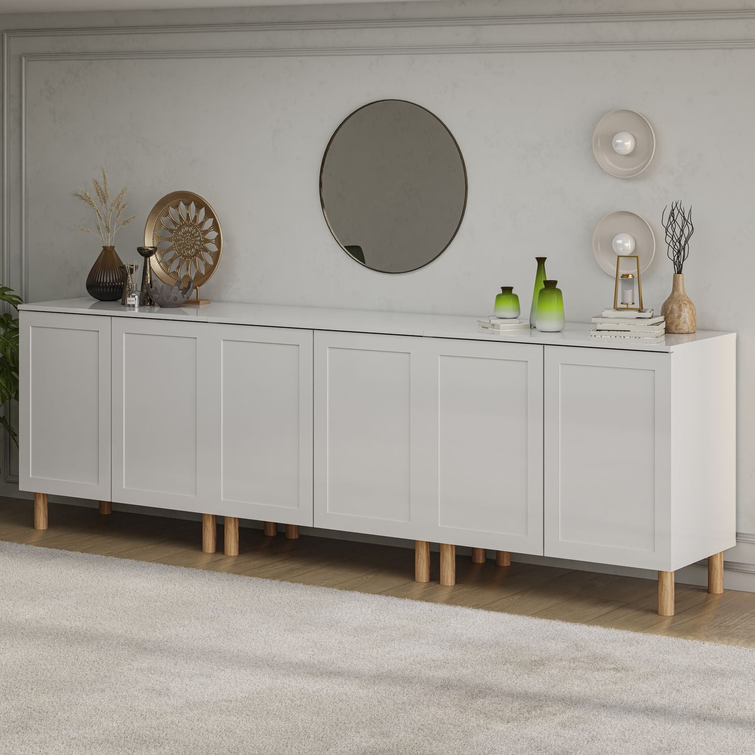 Boli 71'' Mid-Century Modern Sideboard/Buffet/Credenza with Solid Wood Legs