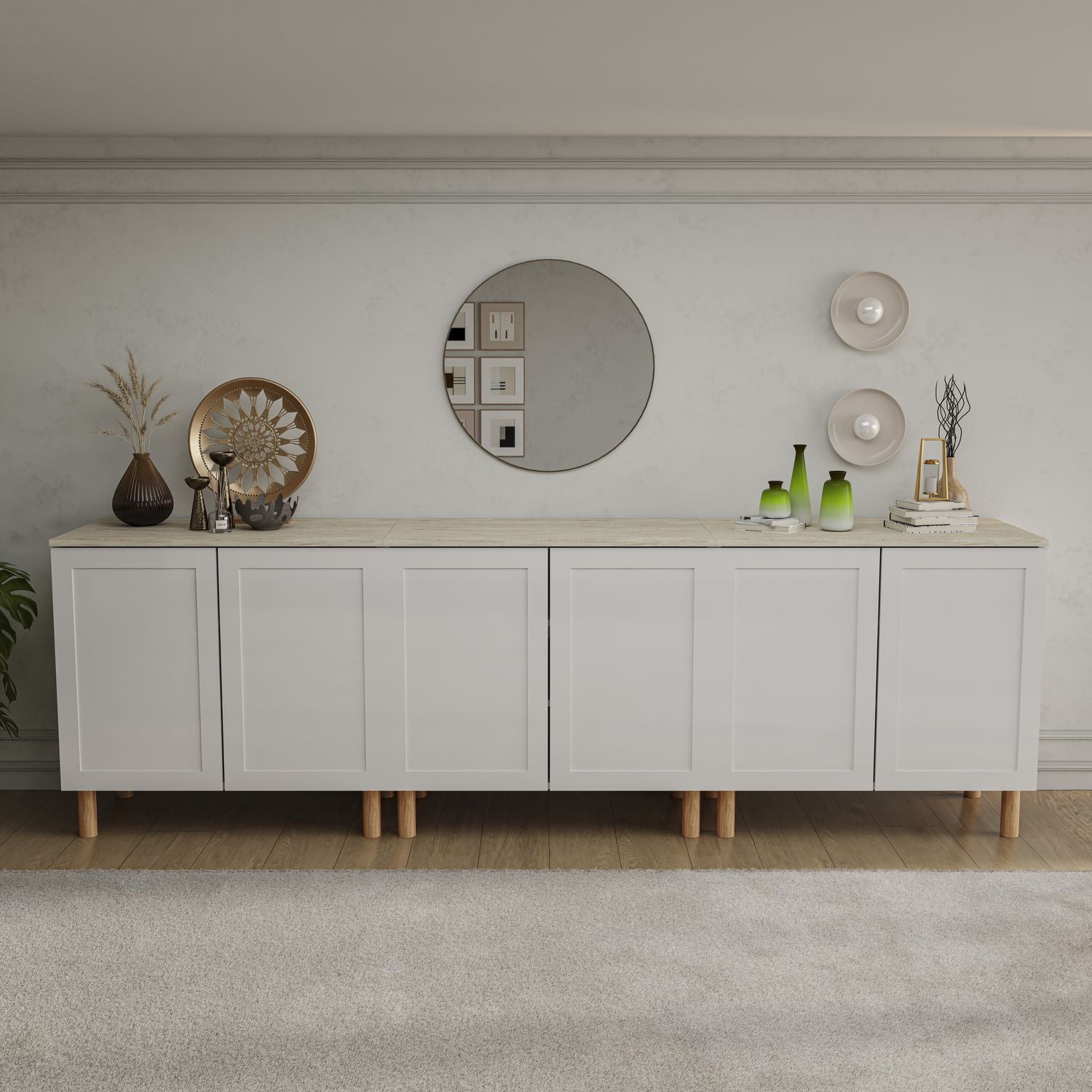 Boli 71'' Mid-Century Modern Sideboard/Buffet/Credenza with Solid Wood Legs