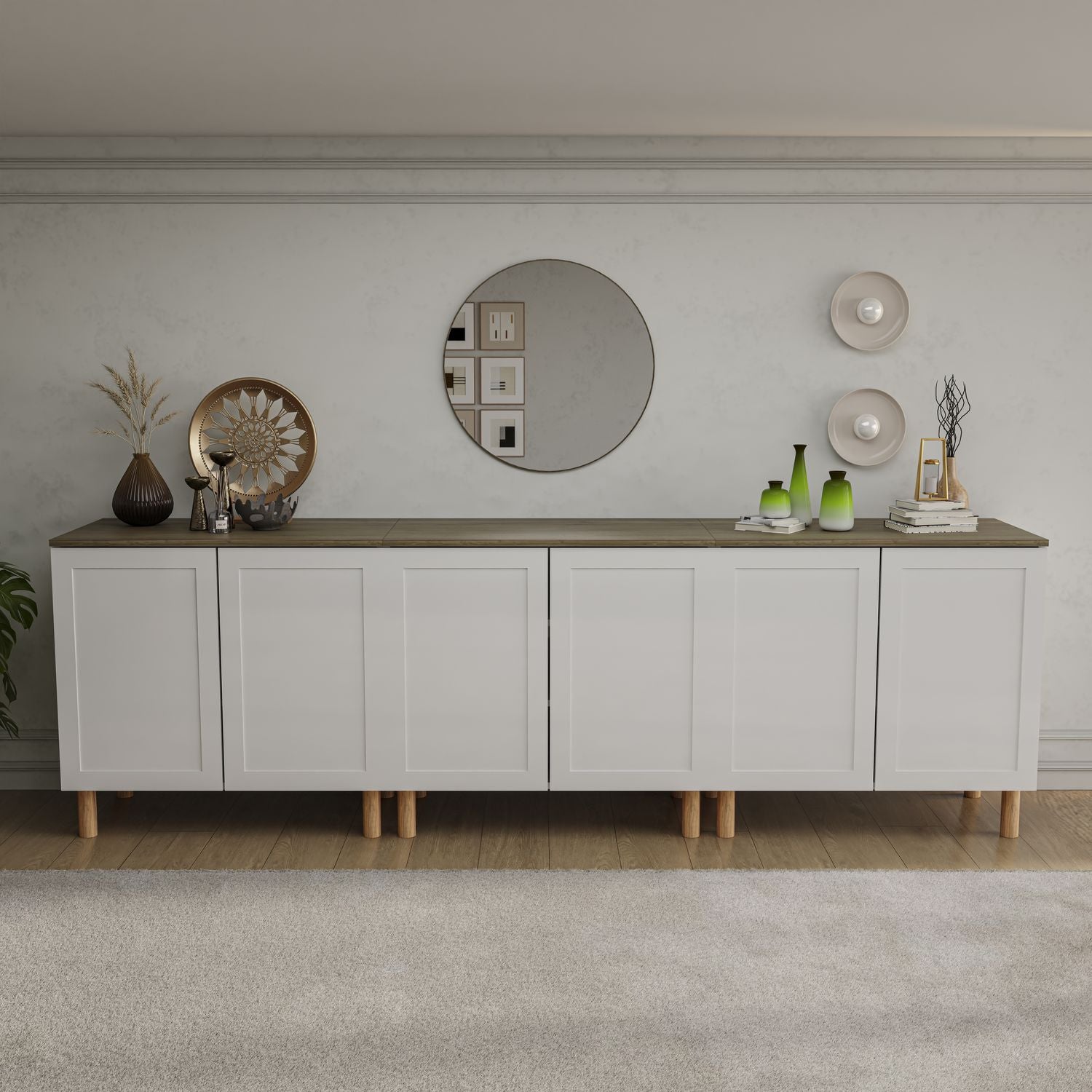 Boli 71'' Mid-Century Modern Sideboard/Buffet/Credenza with Solid Wood Legs