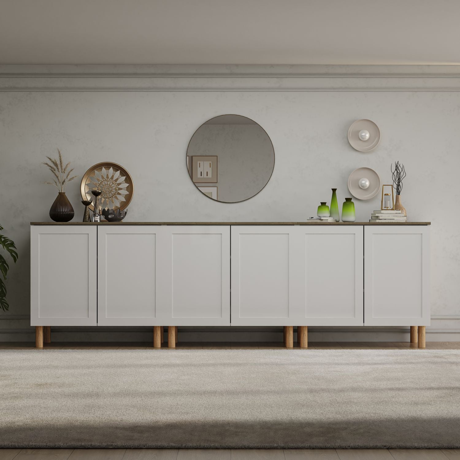 Boli 71'' Mid-Century Modern Sideboard/Buffet/Credenza with Solid Wood Legs
