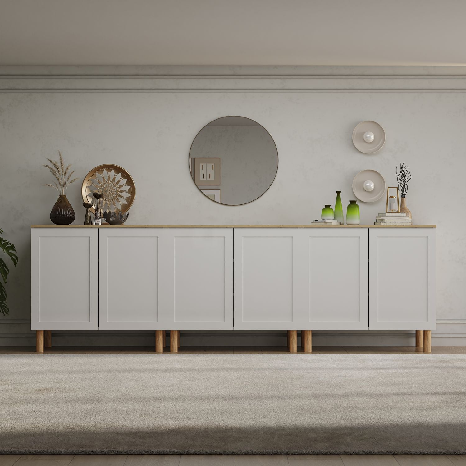 Boli 71'' Mid-Century Modern Sideboard/Buffet/Credenza with Solid Wood Legs