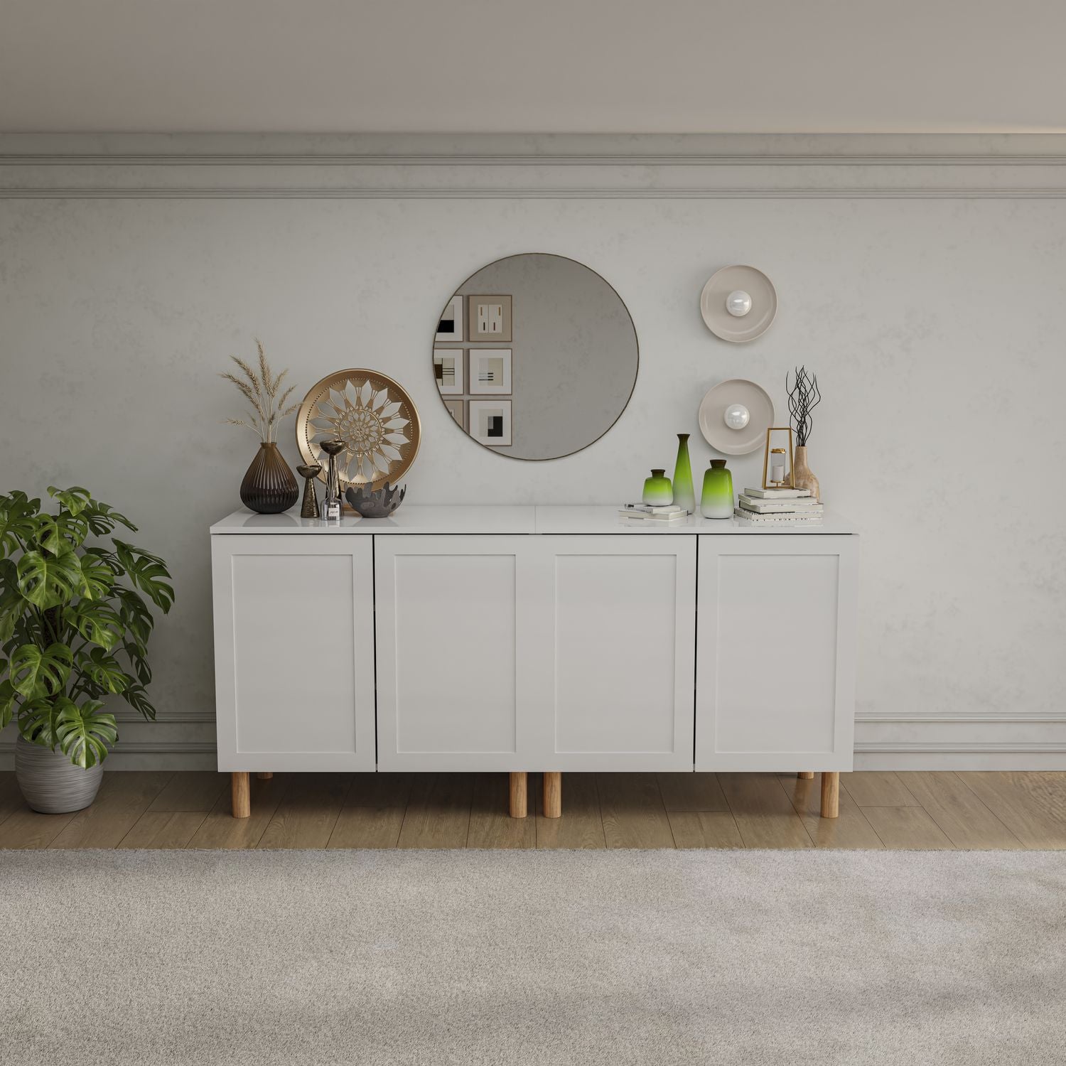 Boli 71'' Mid-Century Modern Sideboard/Buffet/Credenza with Solid Wood Legs