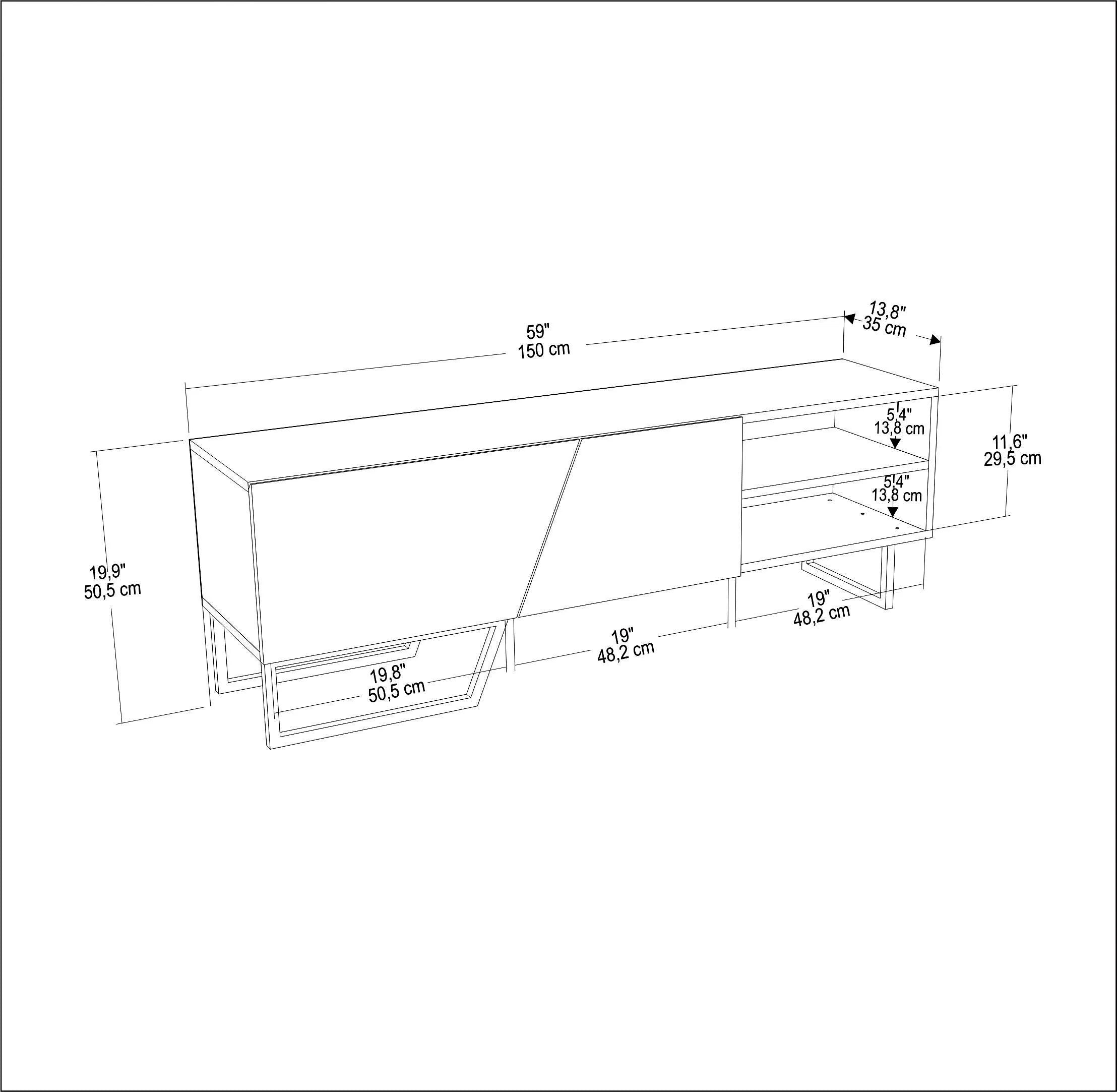 Denasse 60" Wide Modern TV Stand and Media Console