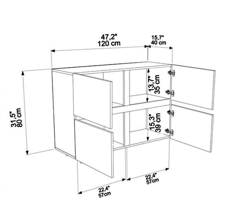 Strong Modern 4-Door Storage Cabinet Bedroom Organizer