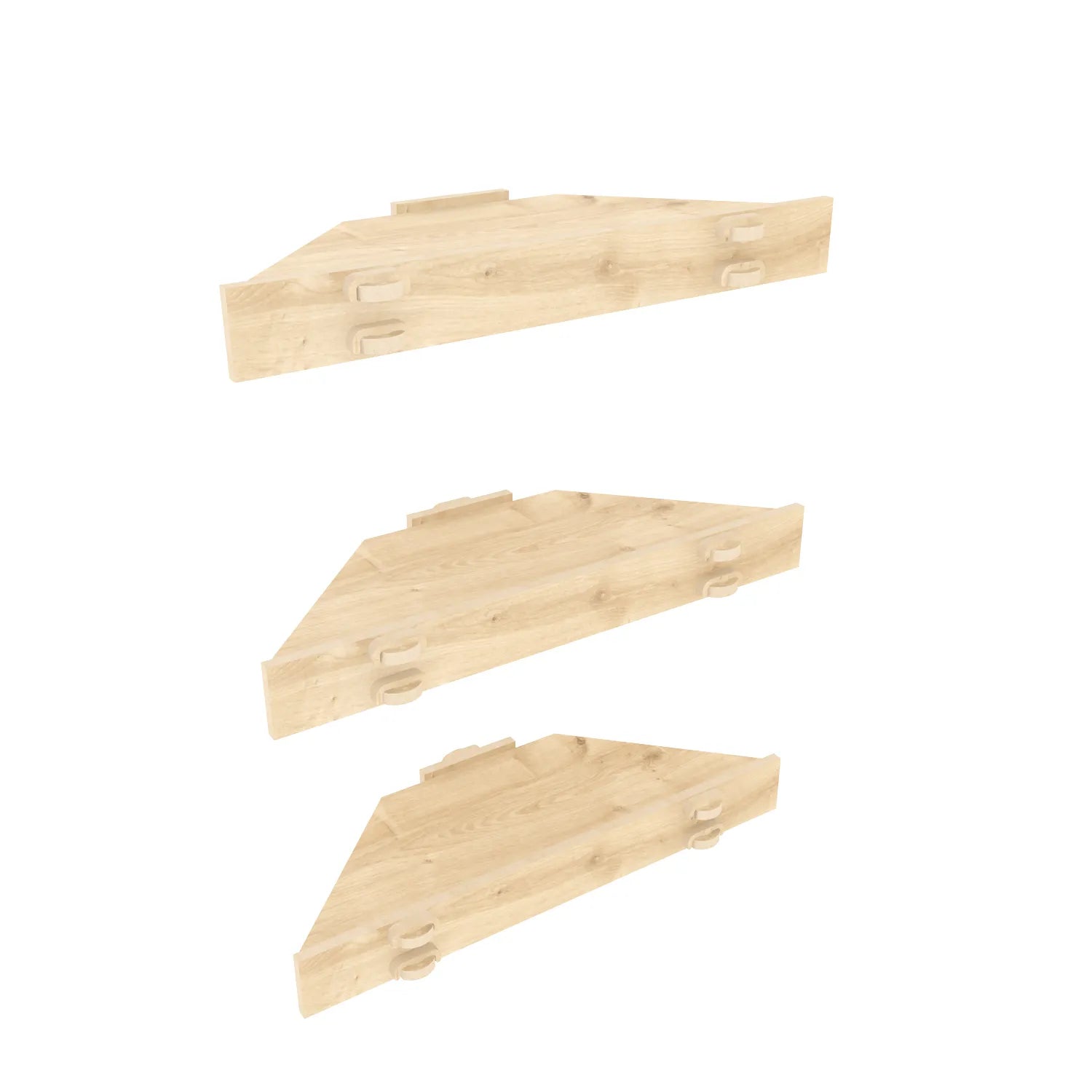 Edis 3 Piece MDF Corner Wall Shelf | Screwless Design