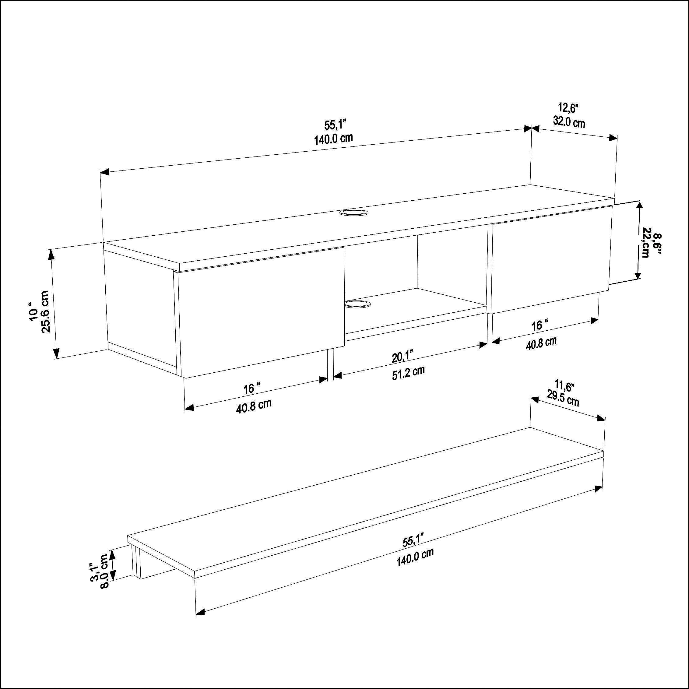 Elia Floating TV Stand with Shelf