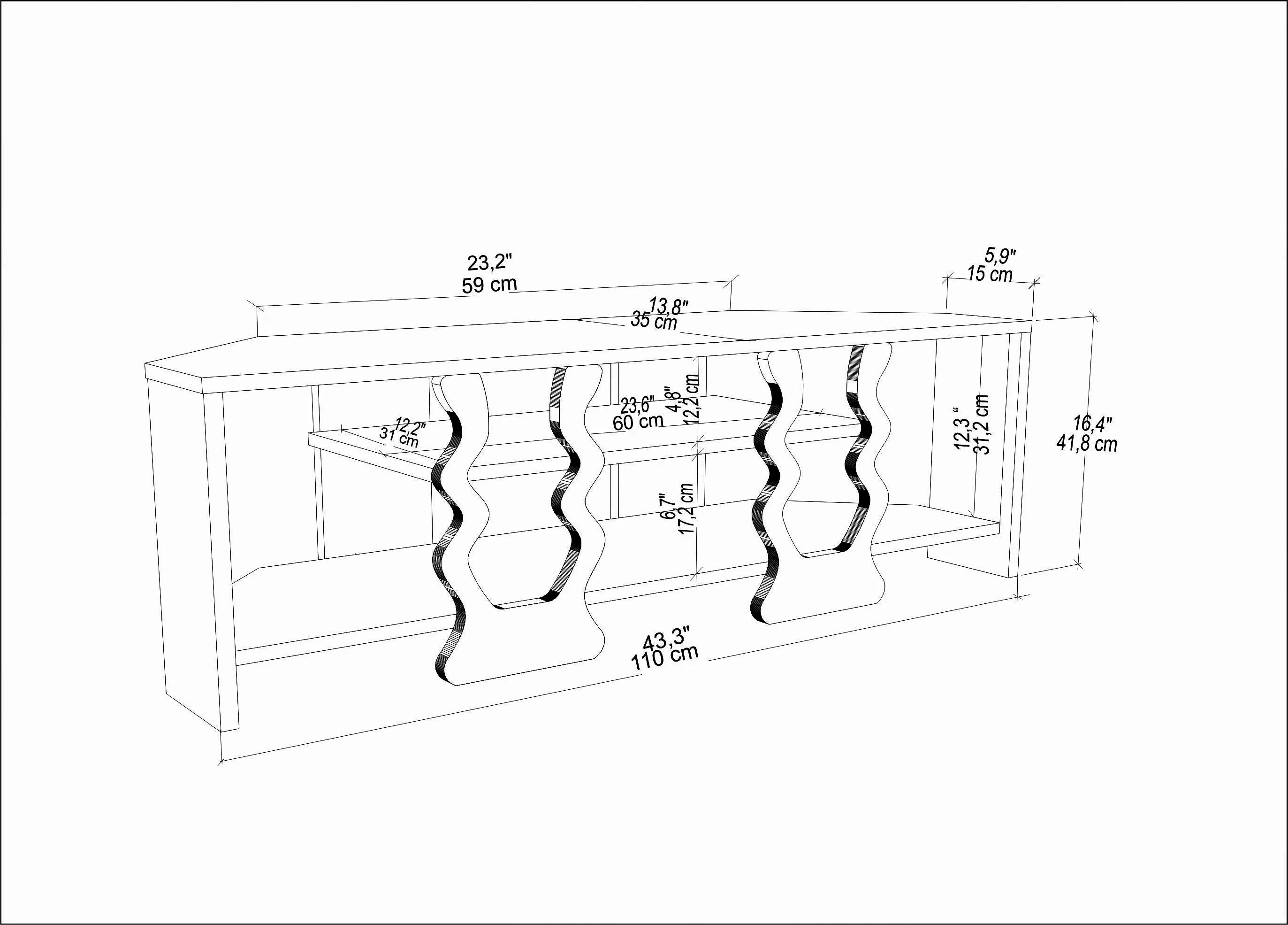 Firal 43 inch Wide Corner TV Stand Media Console for TVs up to 49 inch